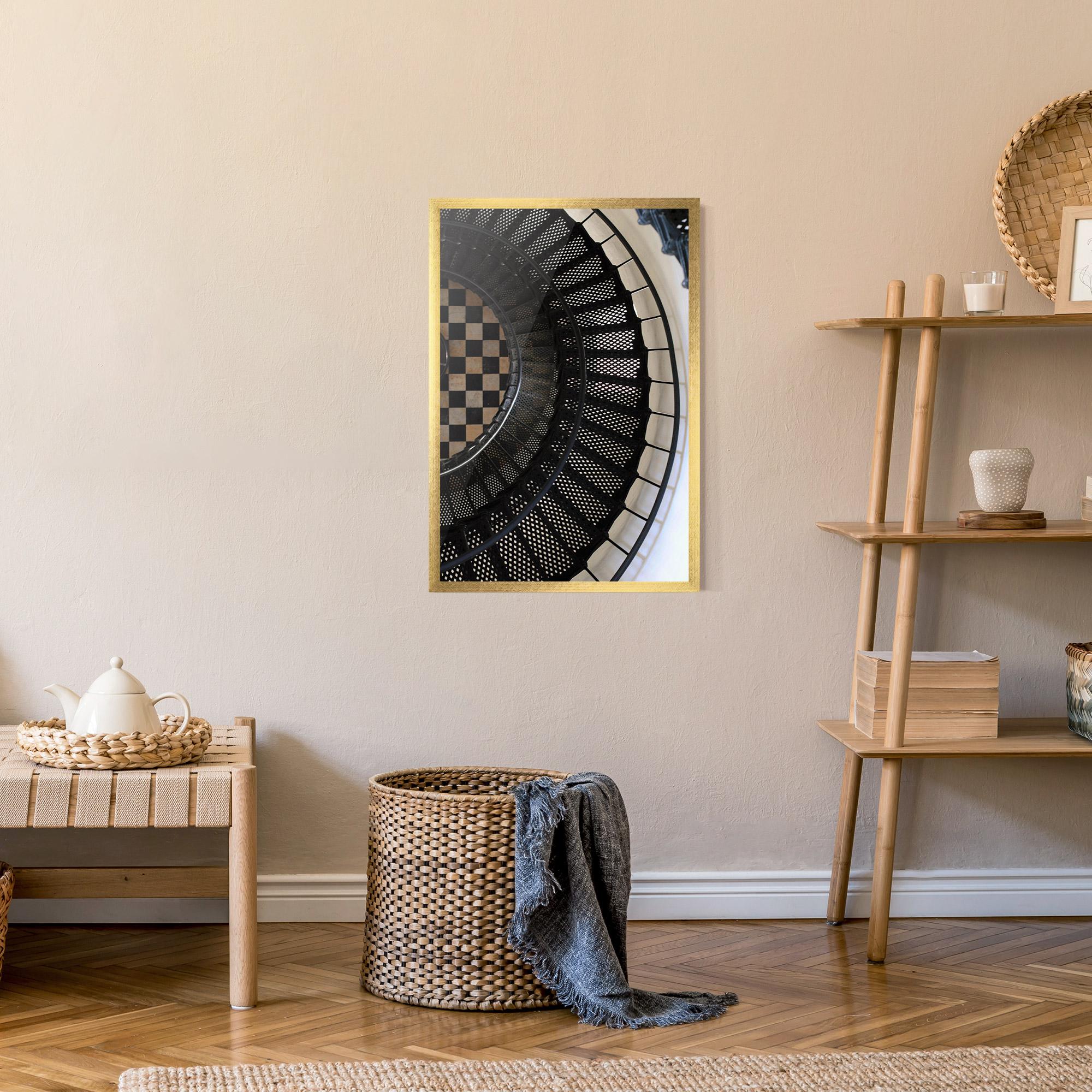 Gerahmte Poster Beautiful Black Stairs mockup 9