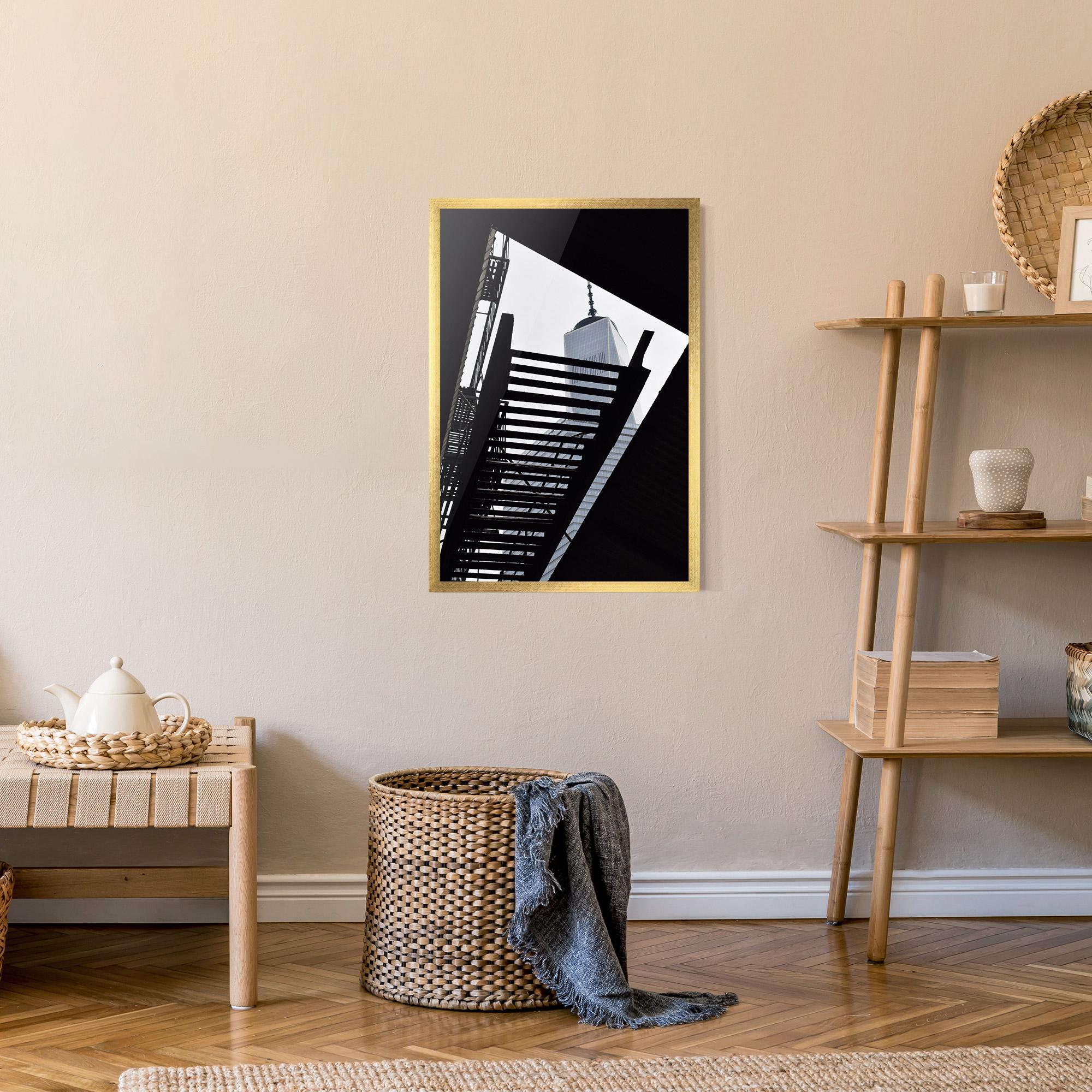 Gerahmte Poster Black Stairs Floating mockup 9