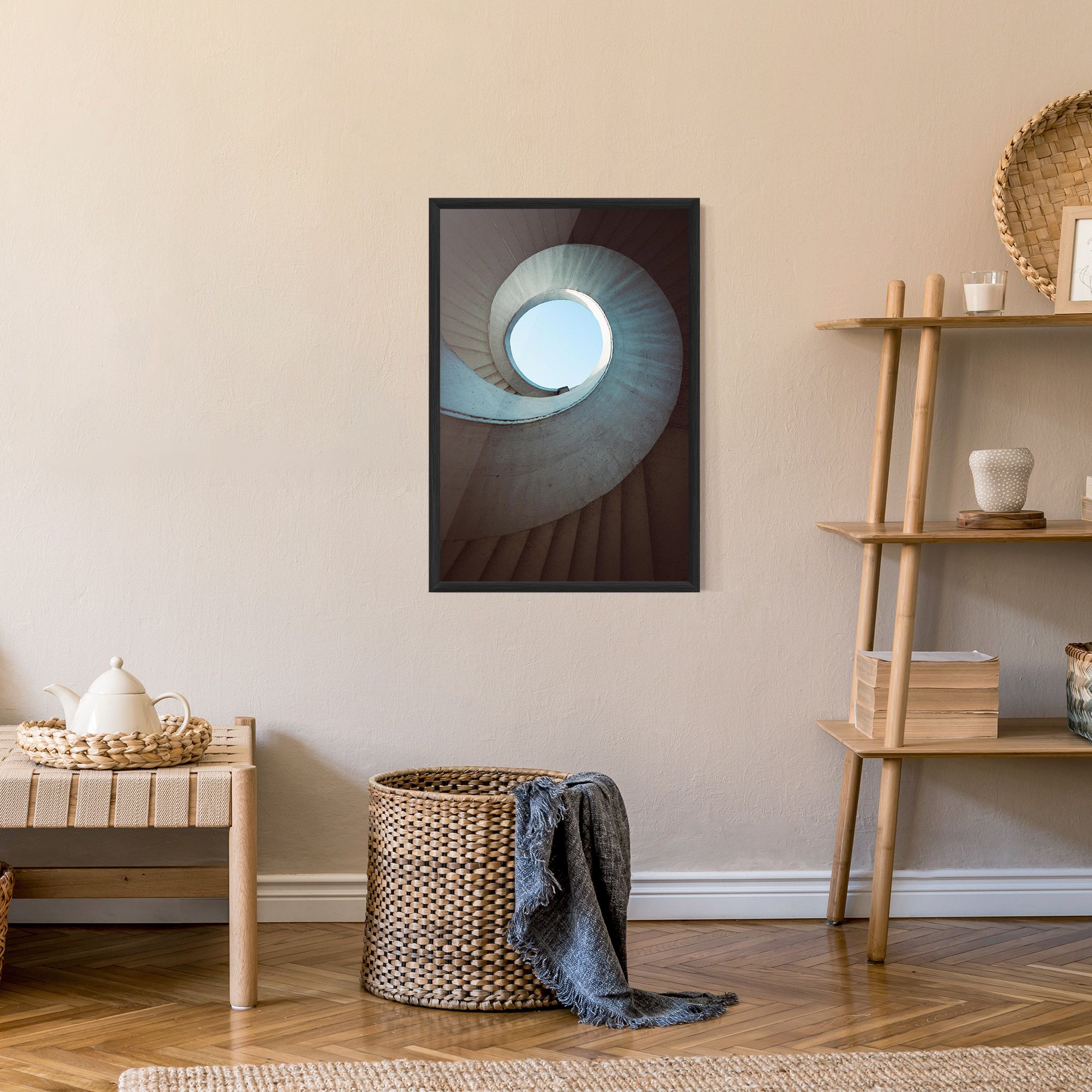 Spiral Cream Stairs mockup 9