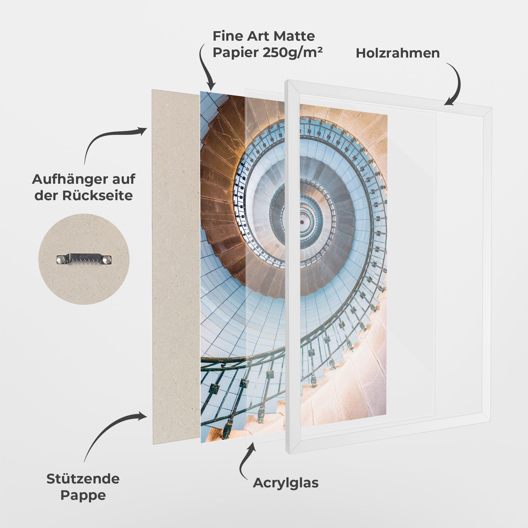 Gerahmte Poster Blue Opaline Stairs mockup 1