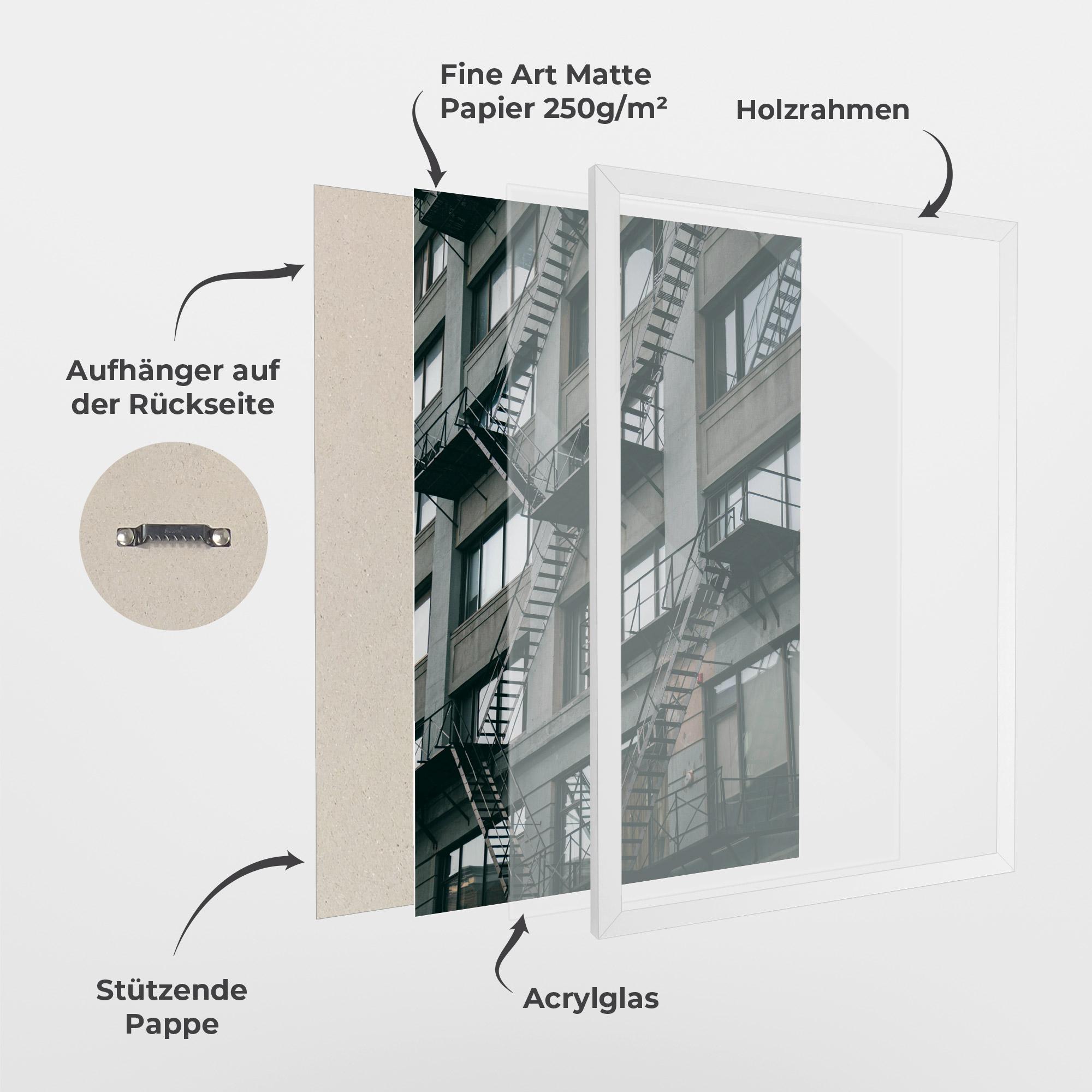 Gerahmte Poster Building Stairs mockup 1