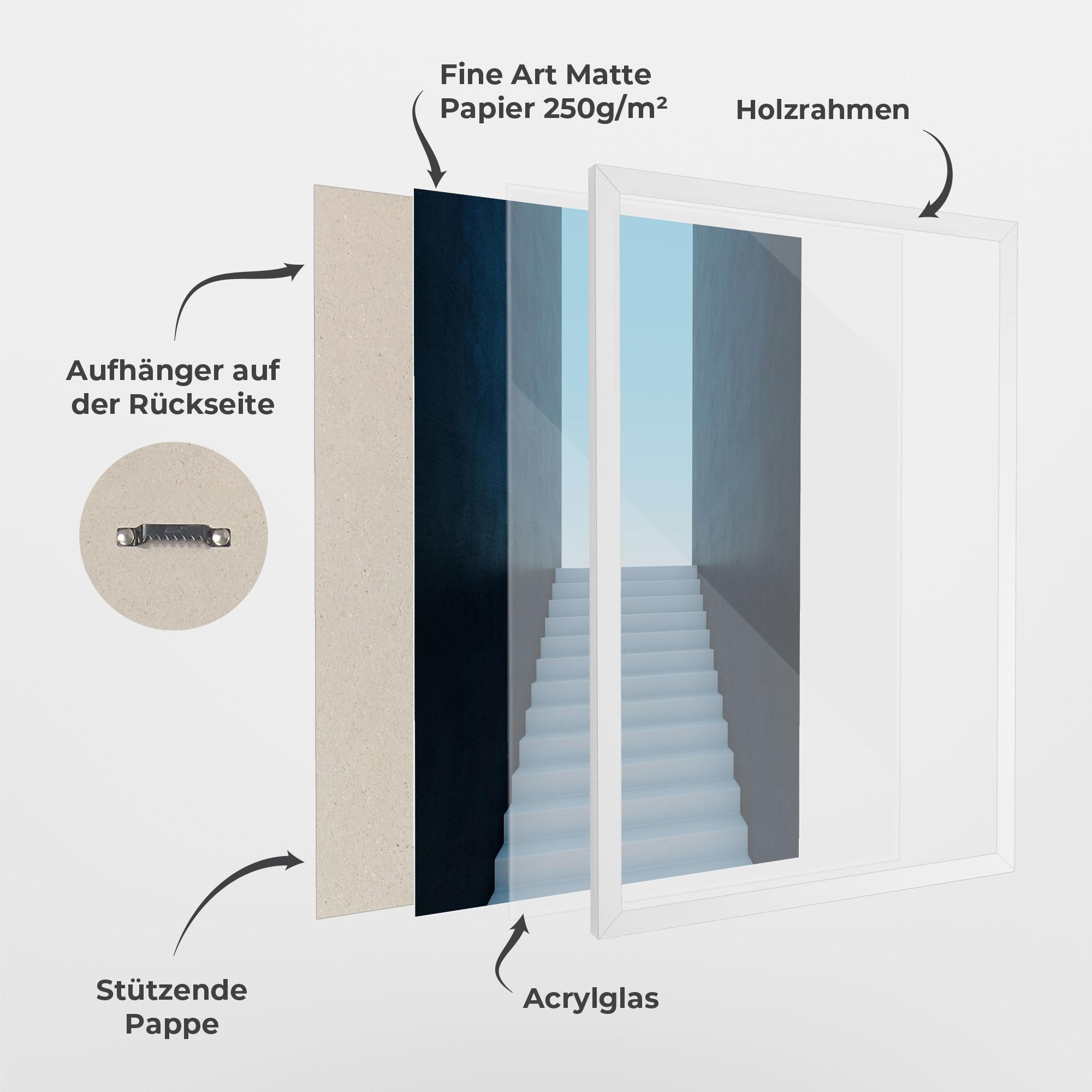 Gerahmte Poster Forward Stairs mockup 1