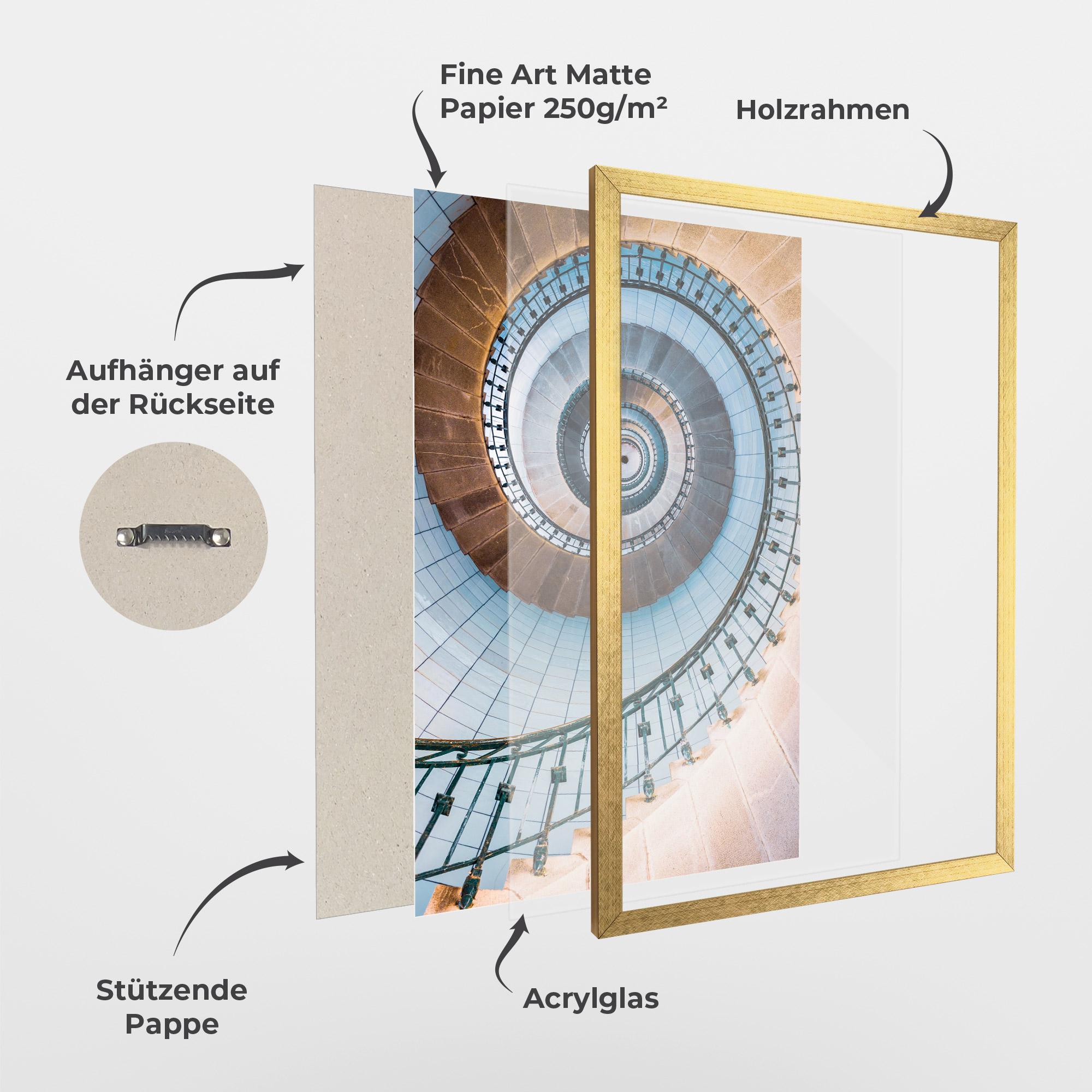 Gerahmte Poster Blue Opaline Stairs mockup 1