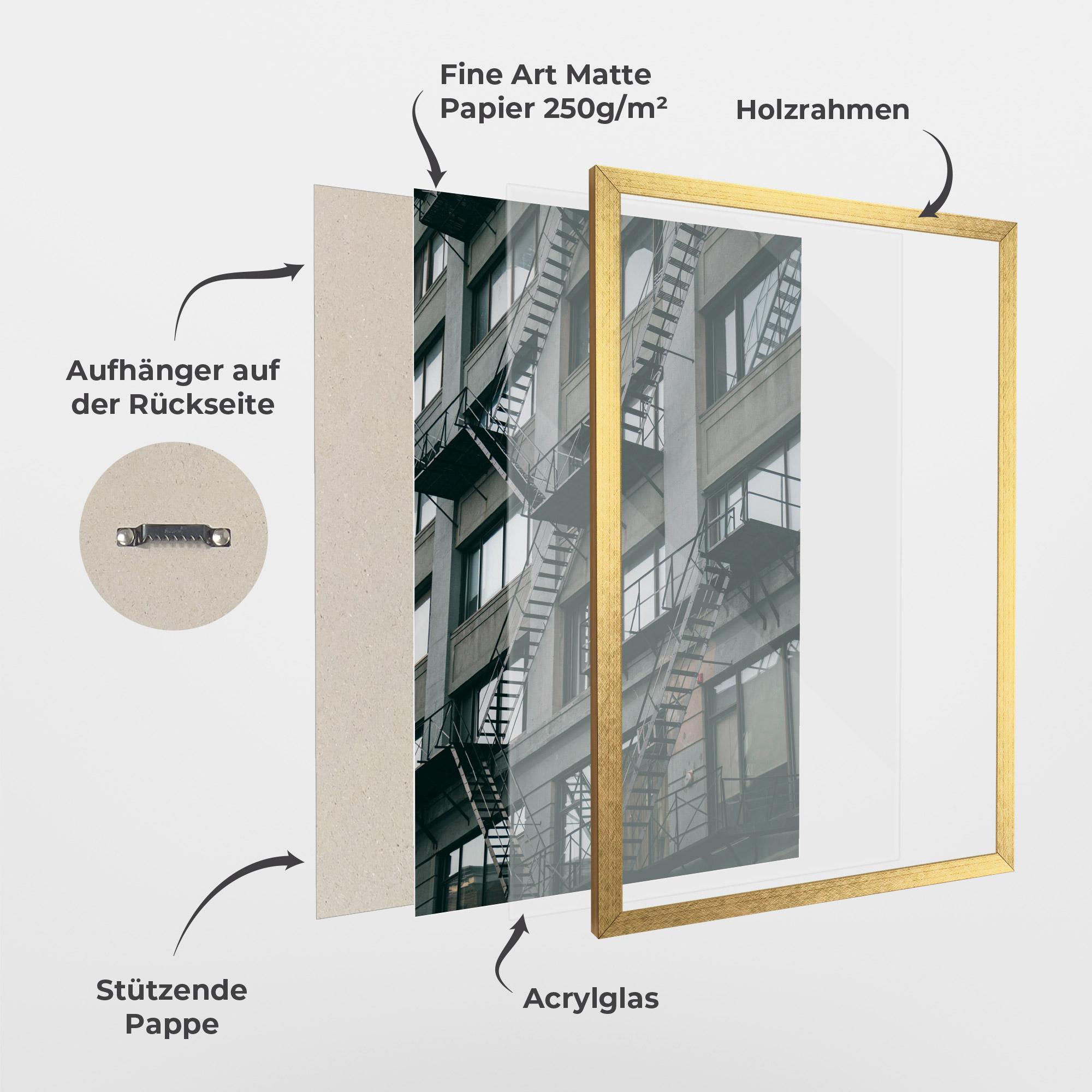 Gerahmte Poster Building Stairs mockup 1