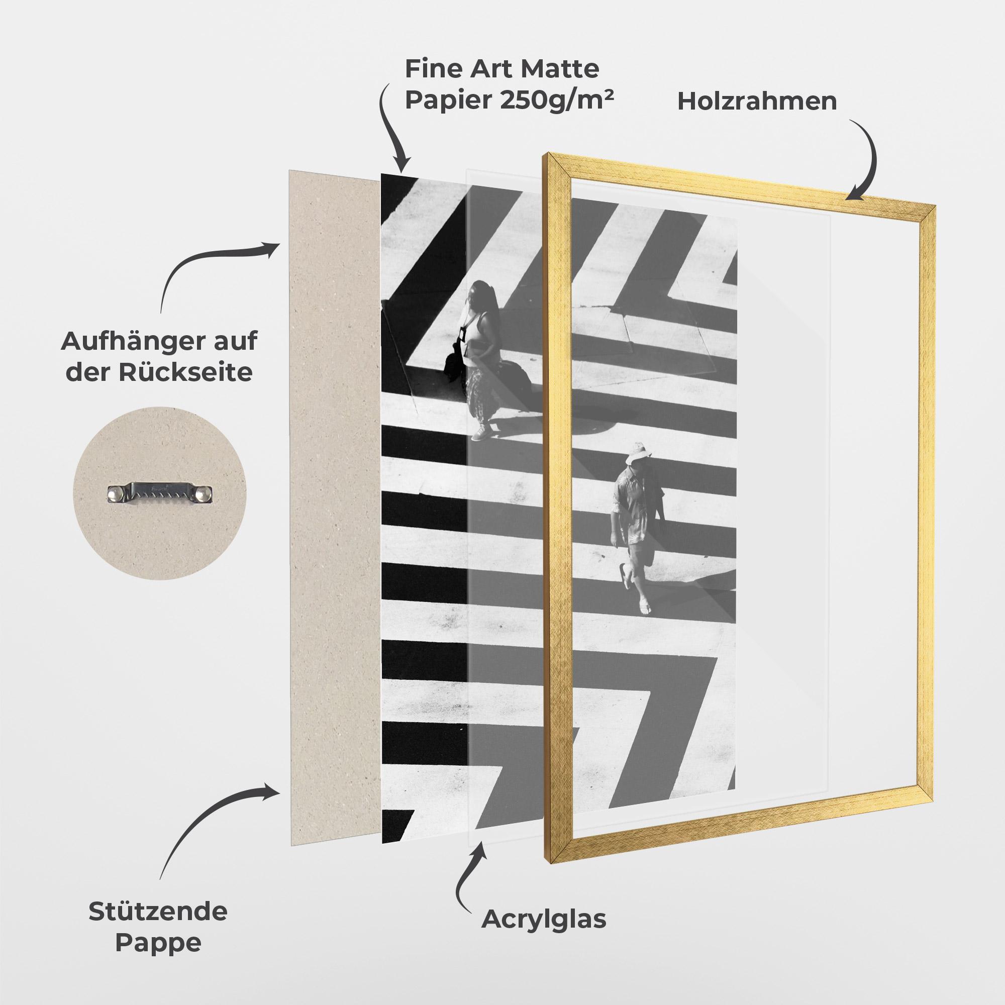 Gerahmte Poster Walking On Lines mockup 1
