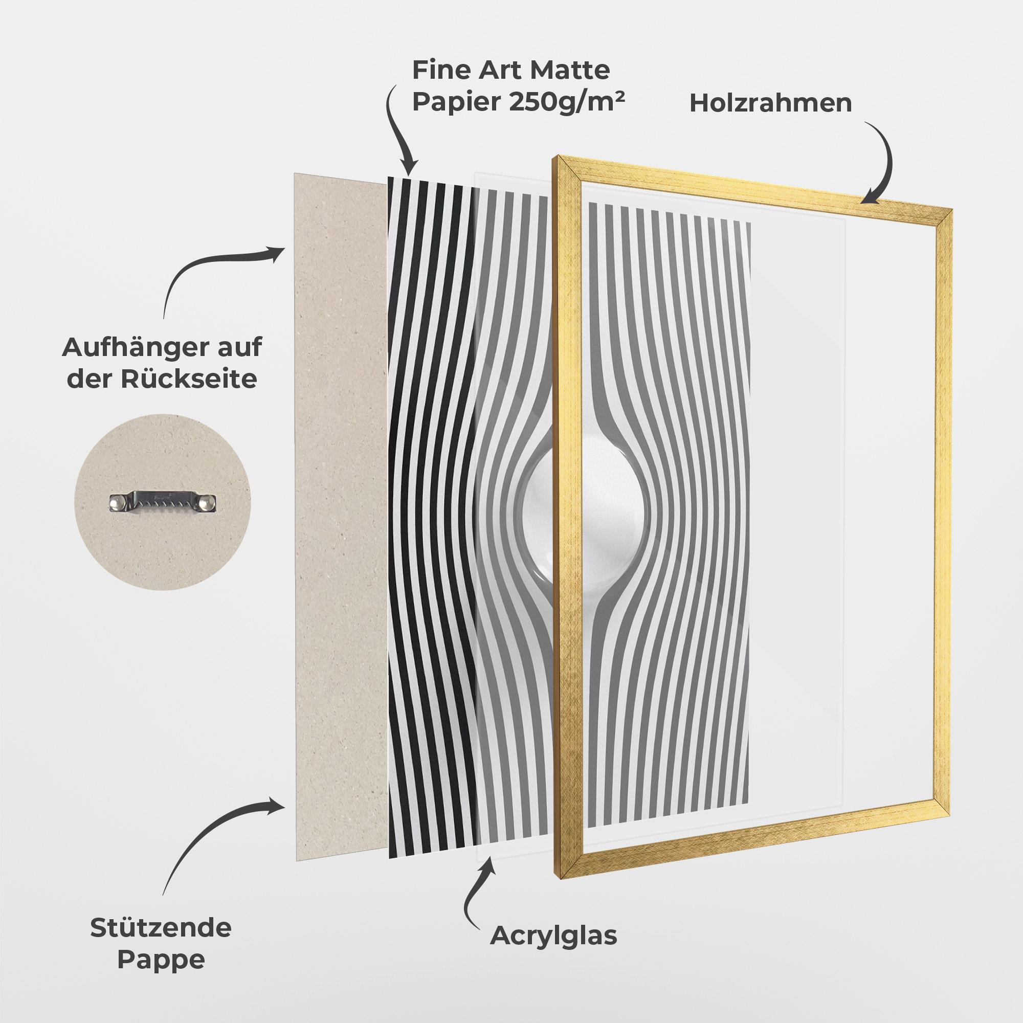 Gerahmte Poster White Ball Lines mockup 1