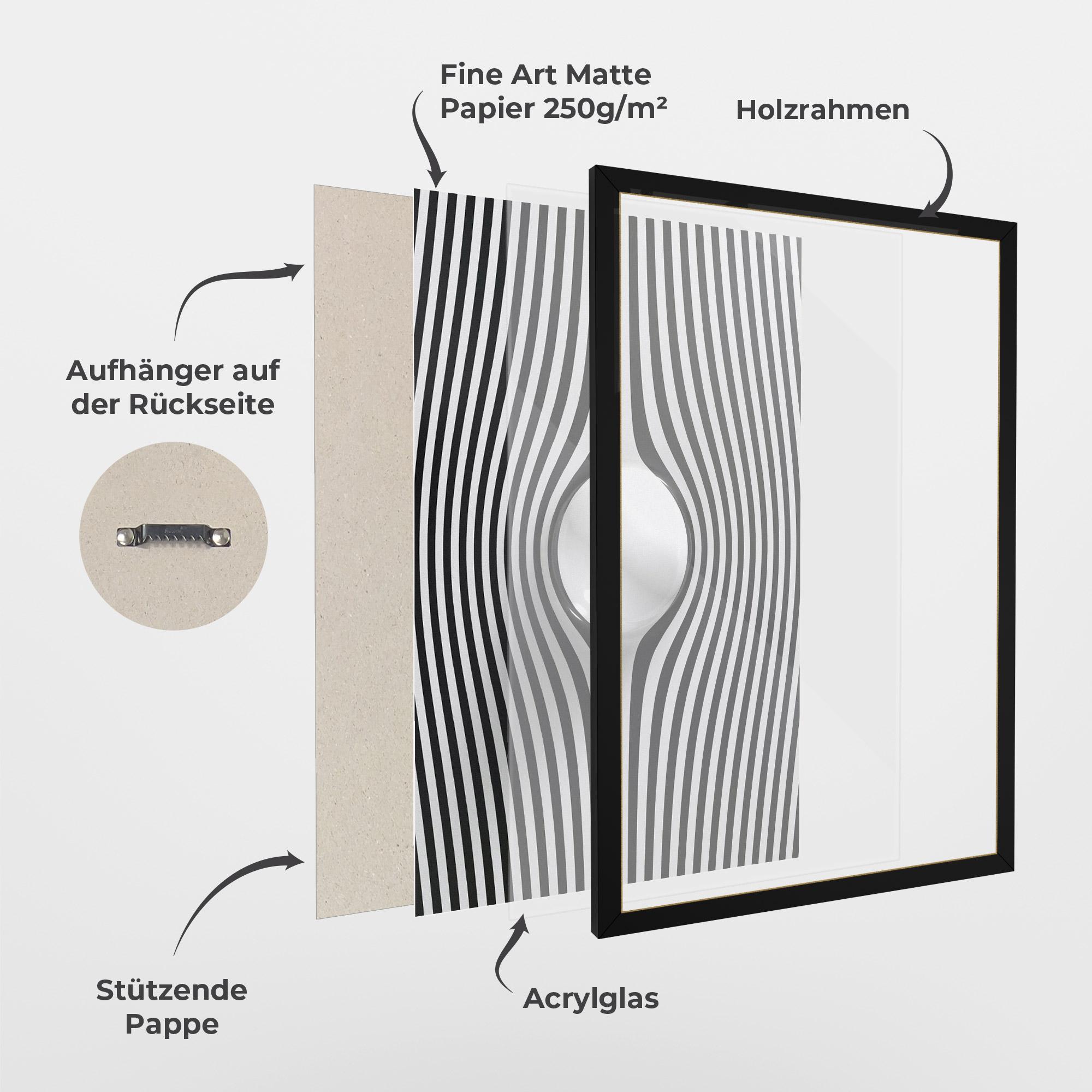 Gerahmte Poster White Ball Lines mockup 1