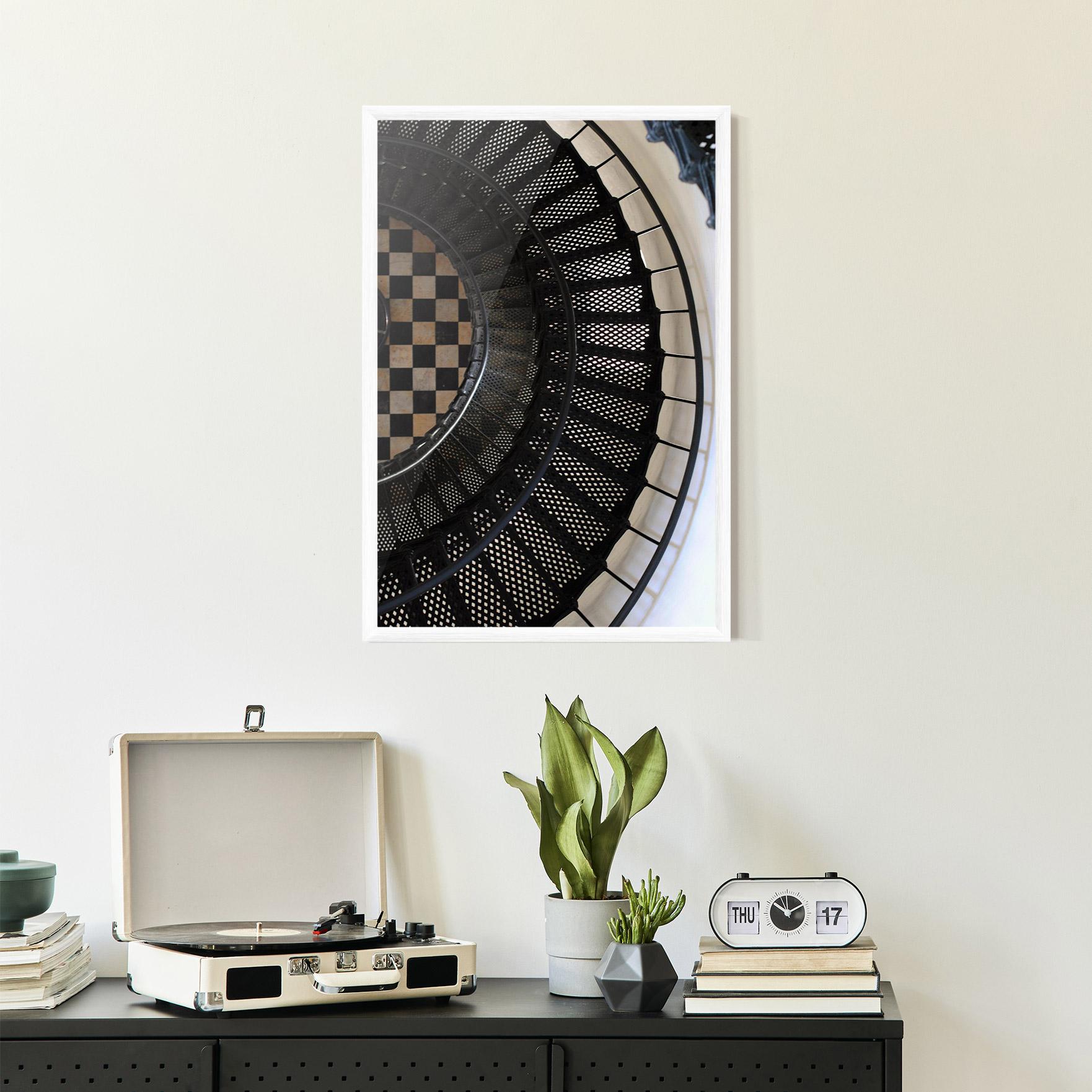 Gerahmte Poster Beautiful Black Stairs mockup 2