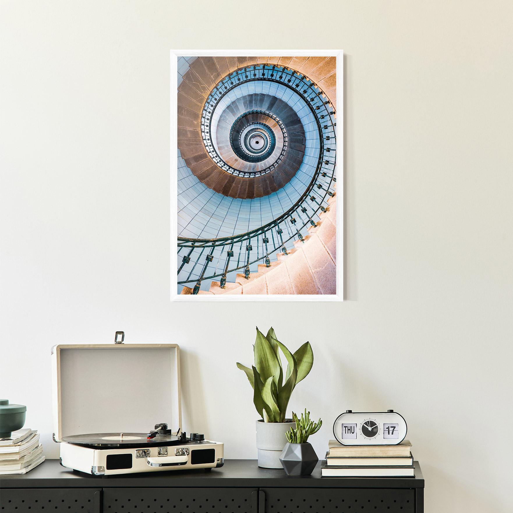 Gerahmte Poster Blue Opaline Stairs mockup 2