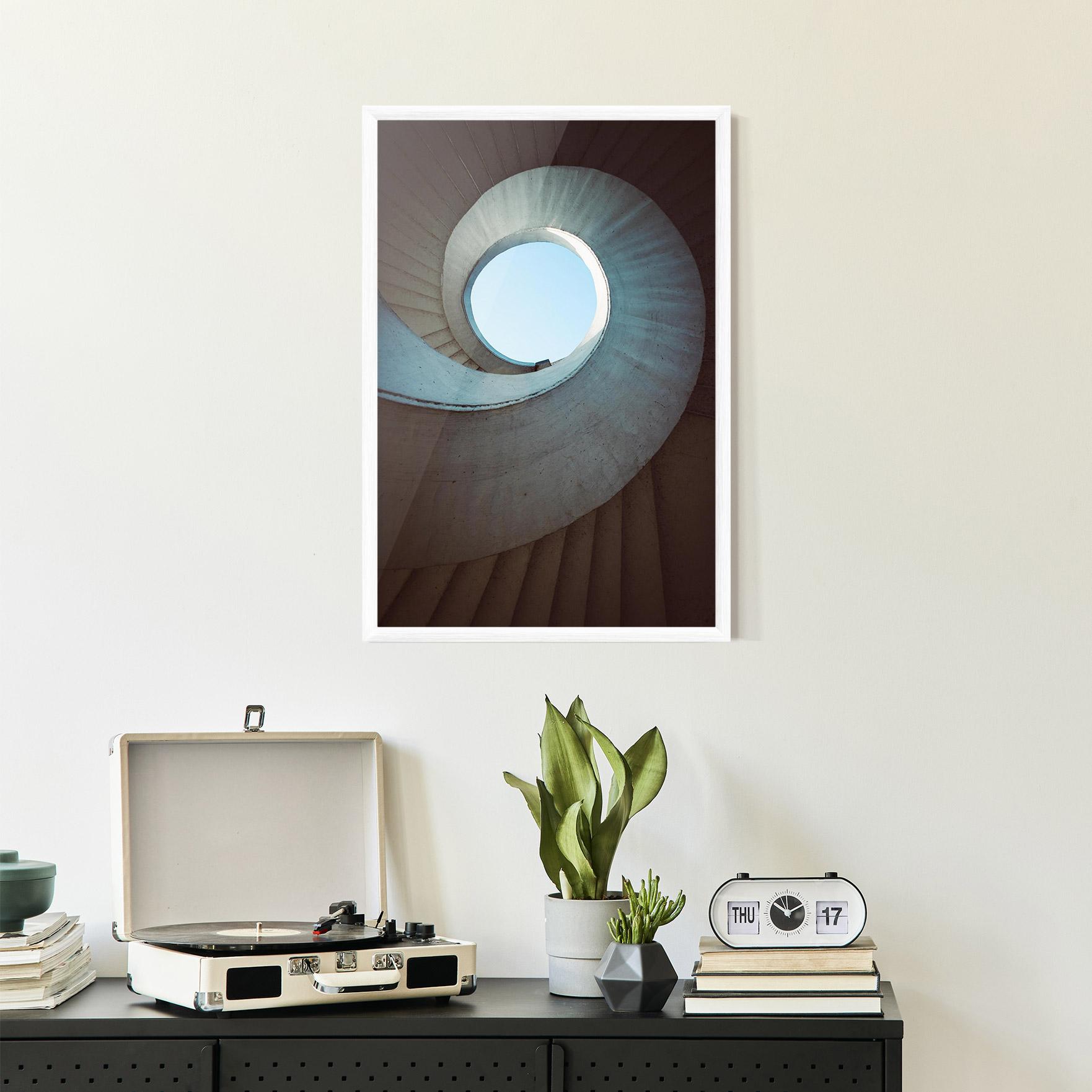 Gerahmte Poster Spiral Cream Stairs mockup 2