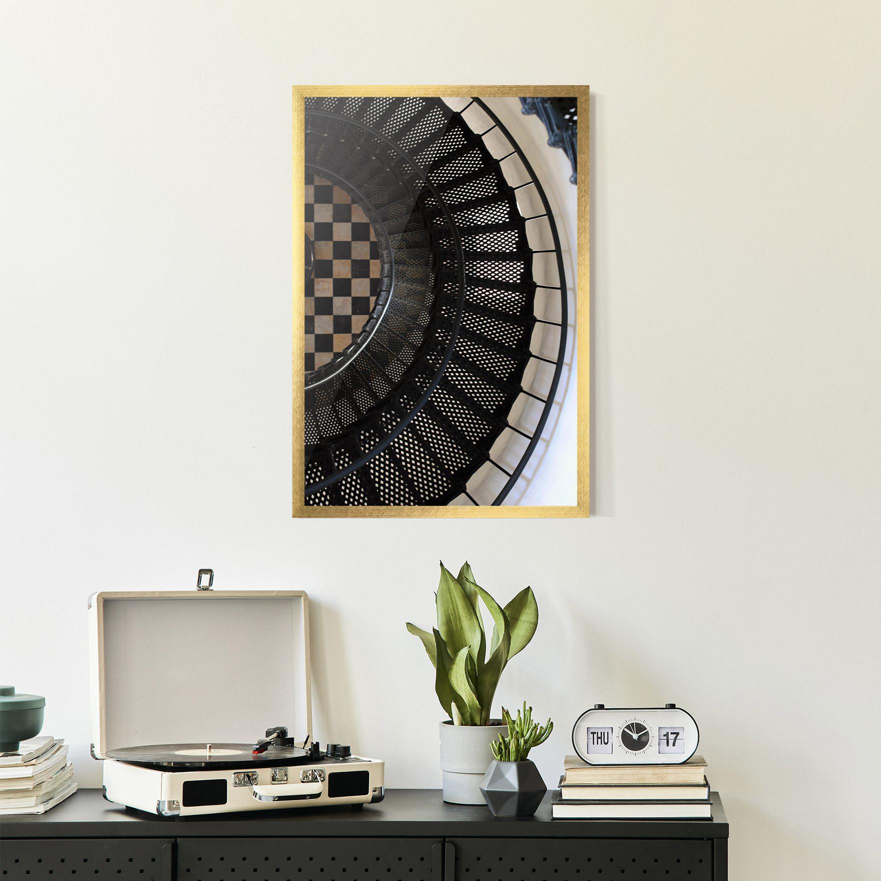 Gerahmte Poster Beautiful Black Stairs mockup 2