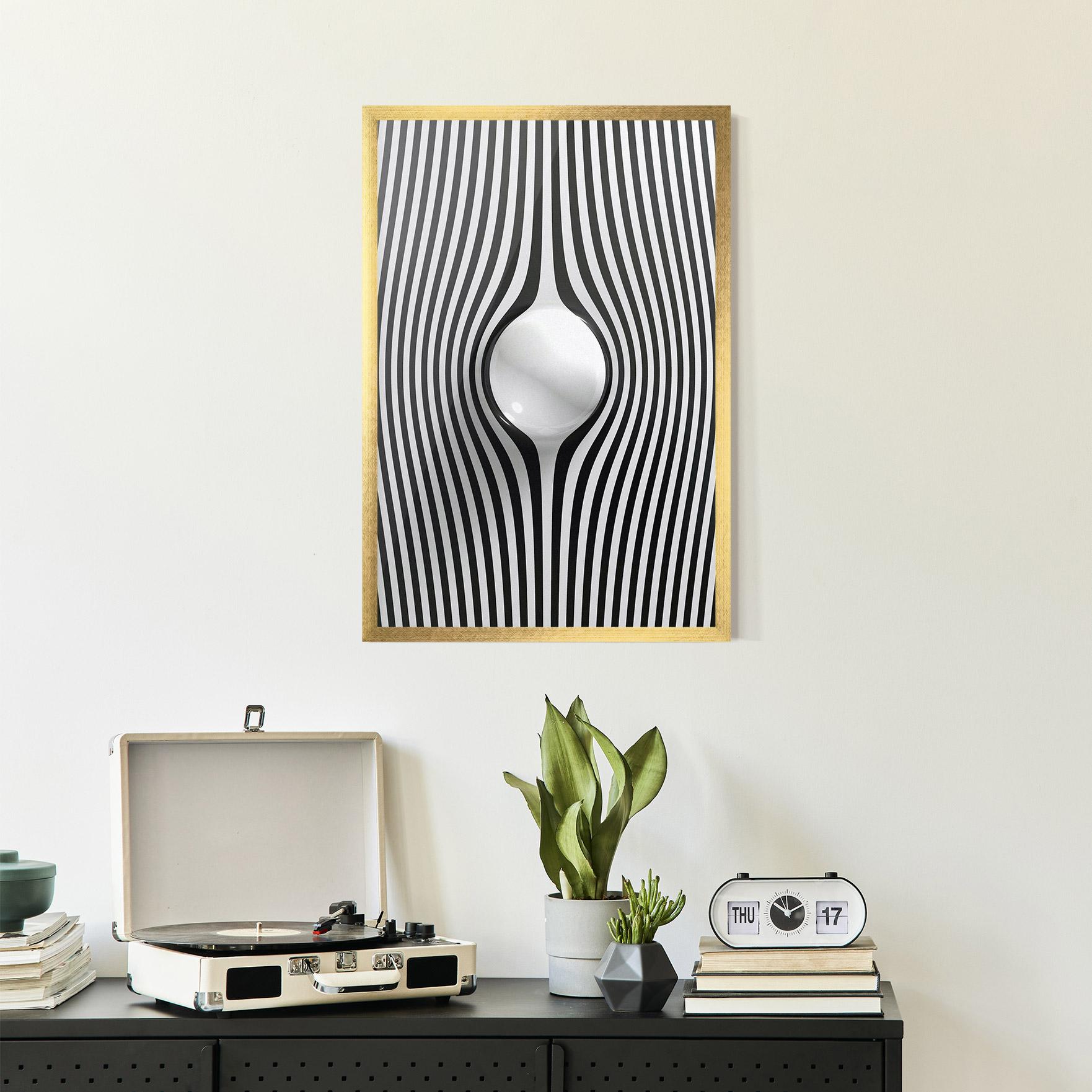 Gerahmte Poster White Ball Lines mockup 2