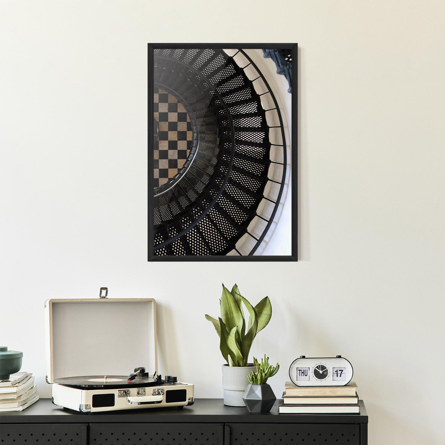 Gerahmte Poster Beautiful Black Stairs mockup 2