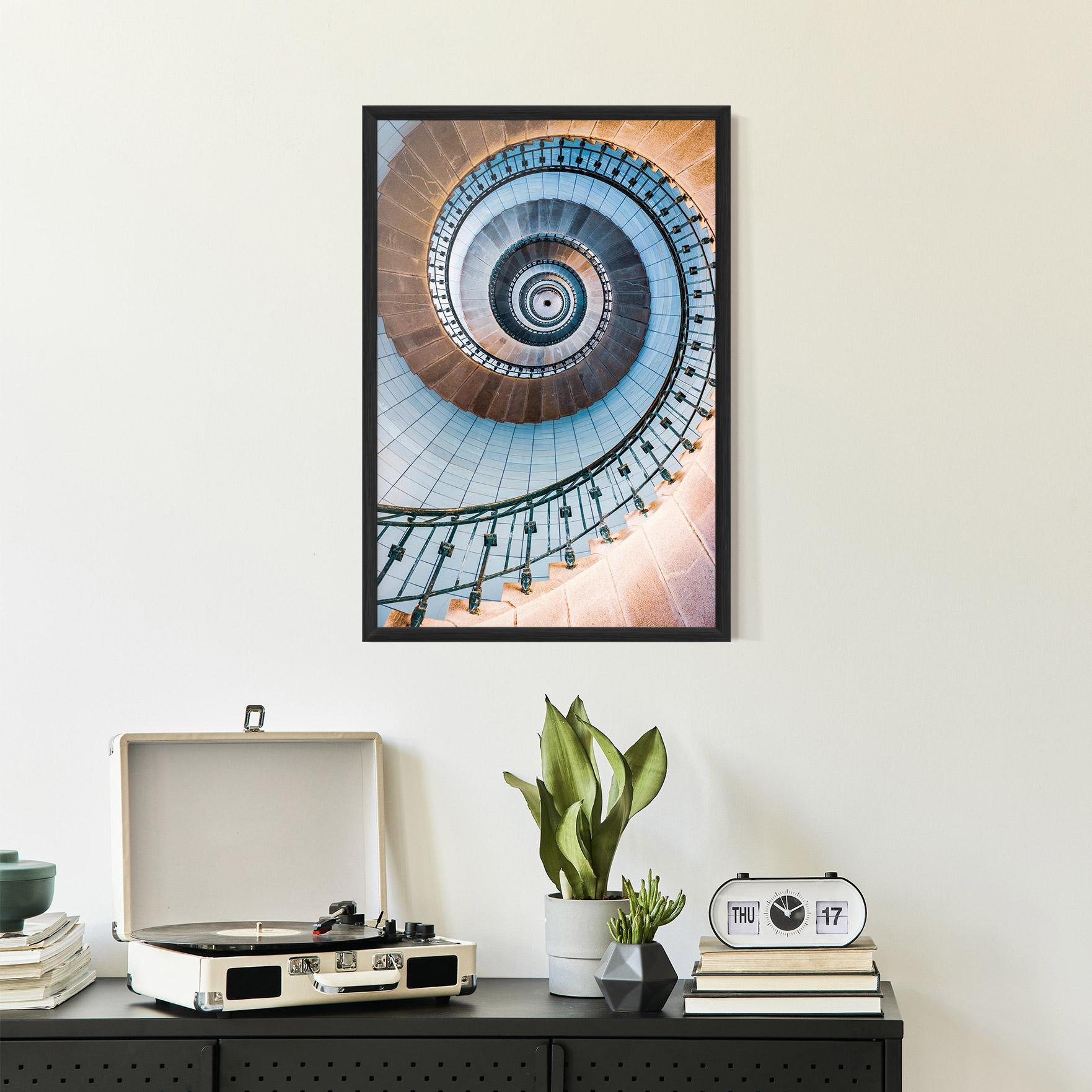 Gerahmte Poster Blue Opaline Stairs mockup 2