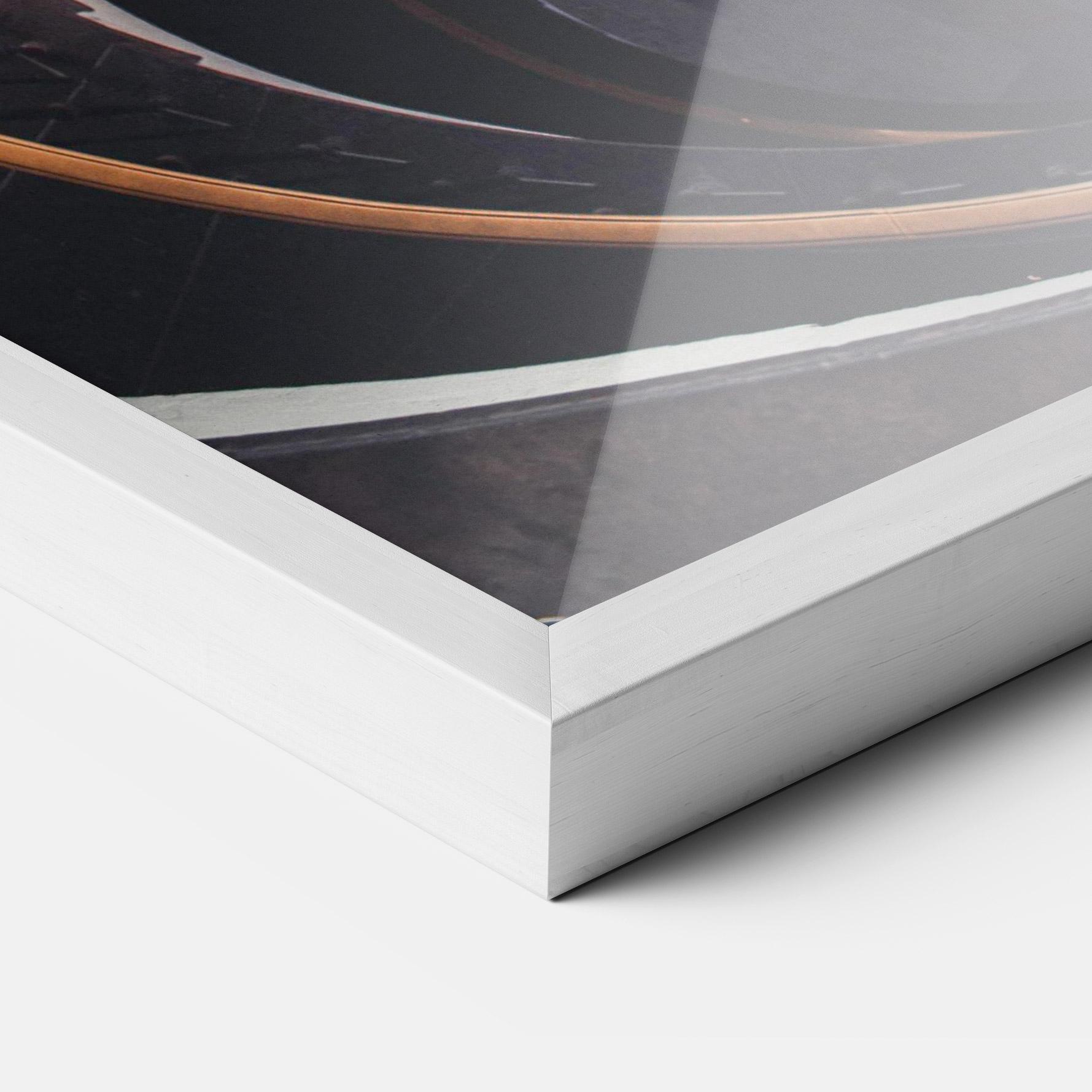 Gerahmte Poster Grey Stairs Spiral mockup 3