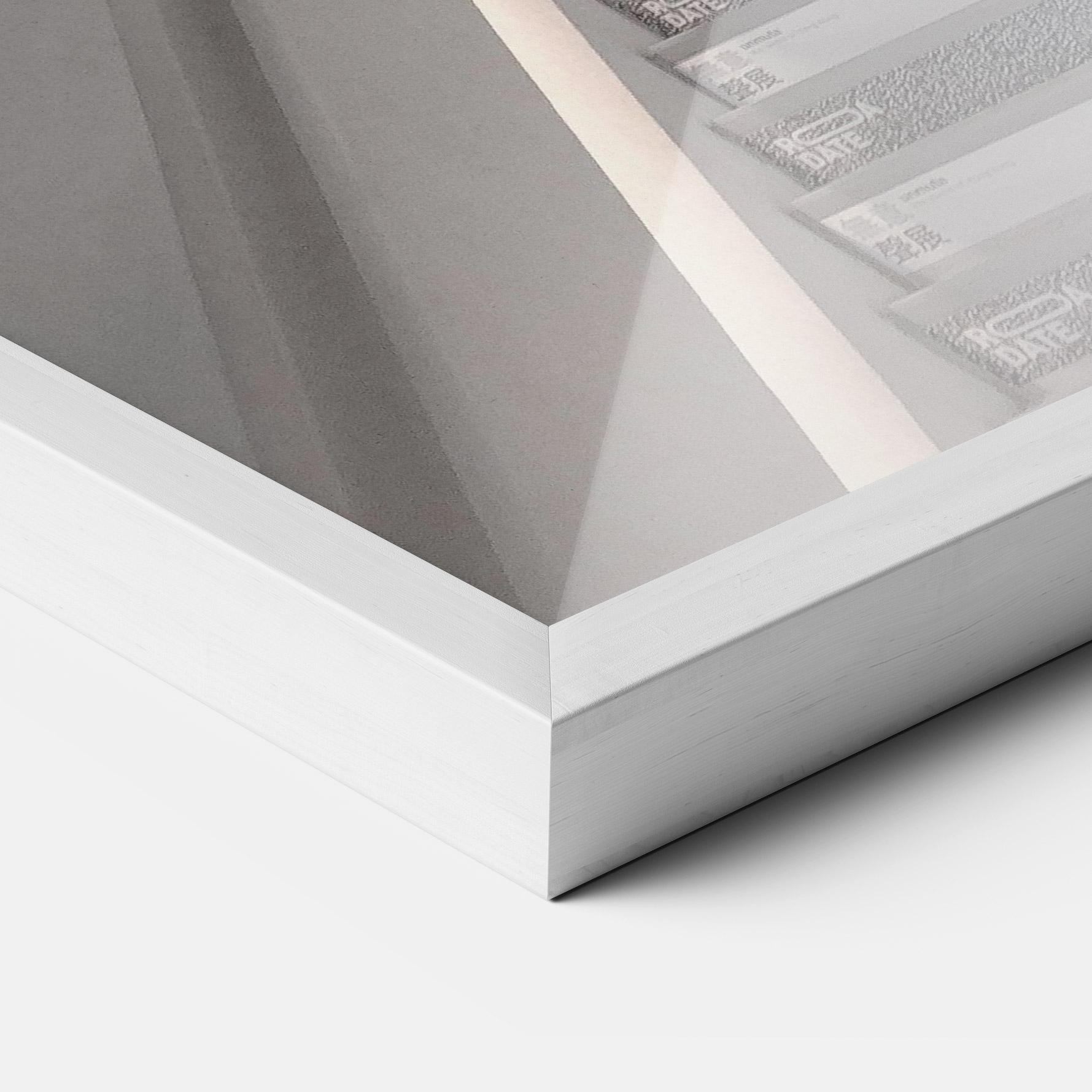 Gerahmte Poster White Line Stairs mockup 3