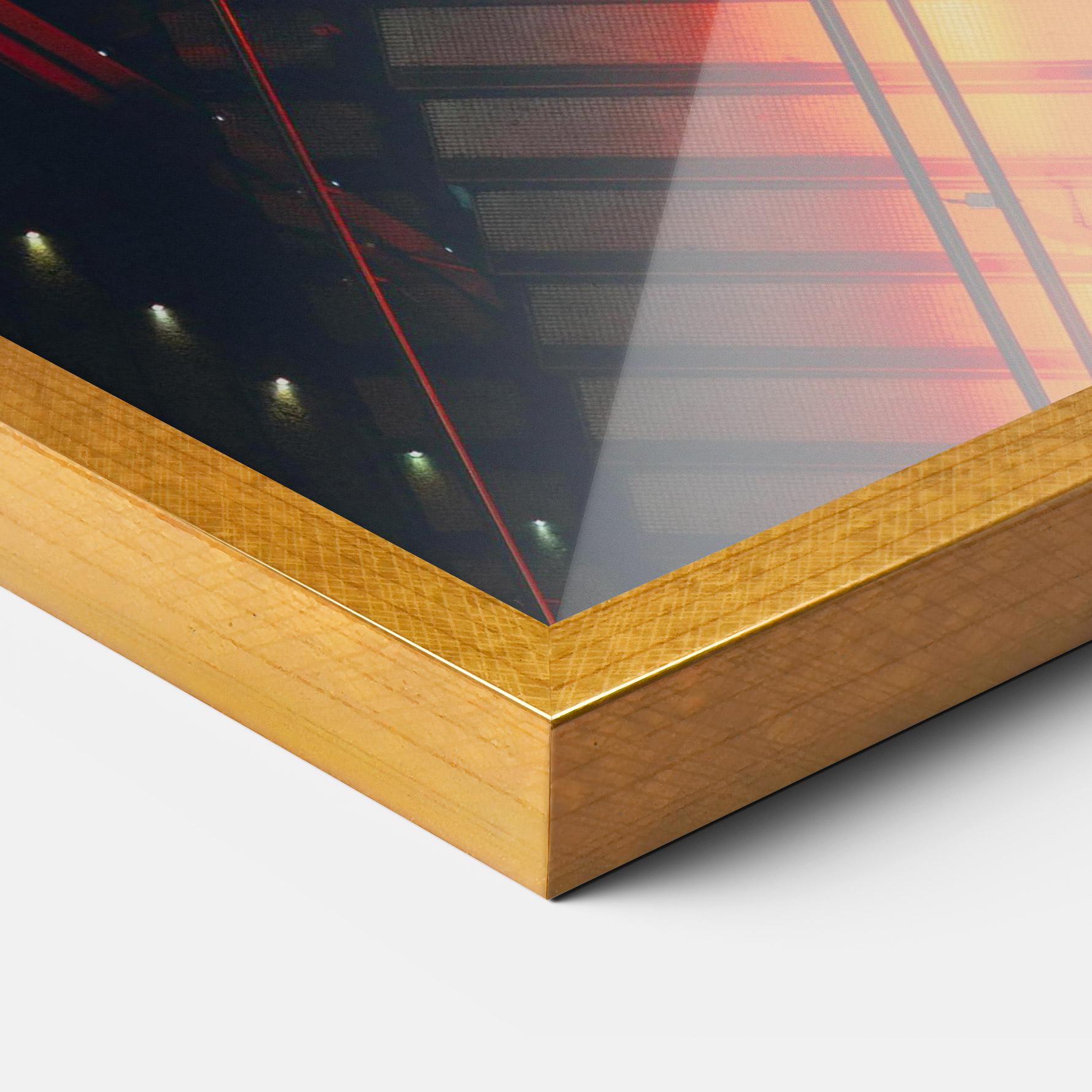 Gerahmte Poster Orange Light Stairs mockup 3