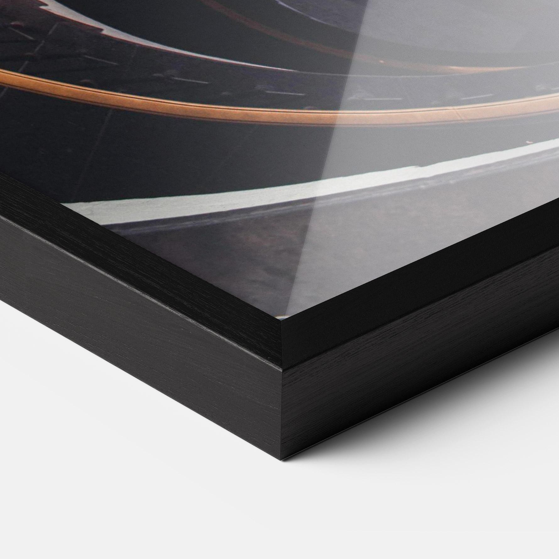 Gerahmte Poster Grey Stairs Spiral mockup 3