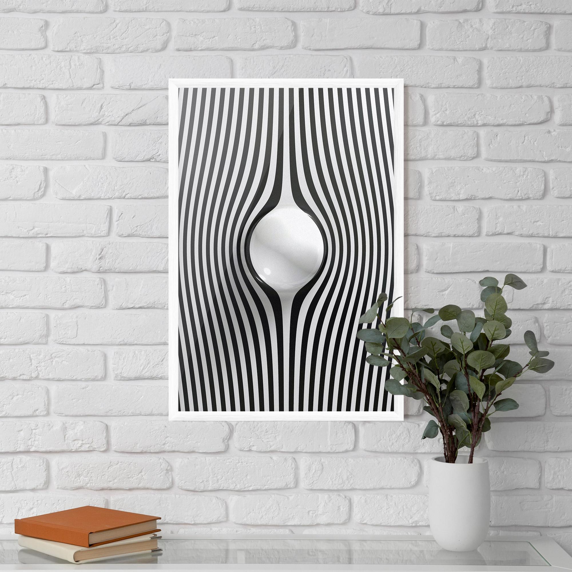 Gerahmte Poster White Ball Lines mockup 5