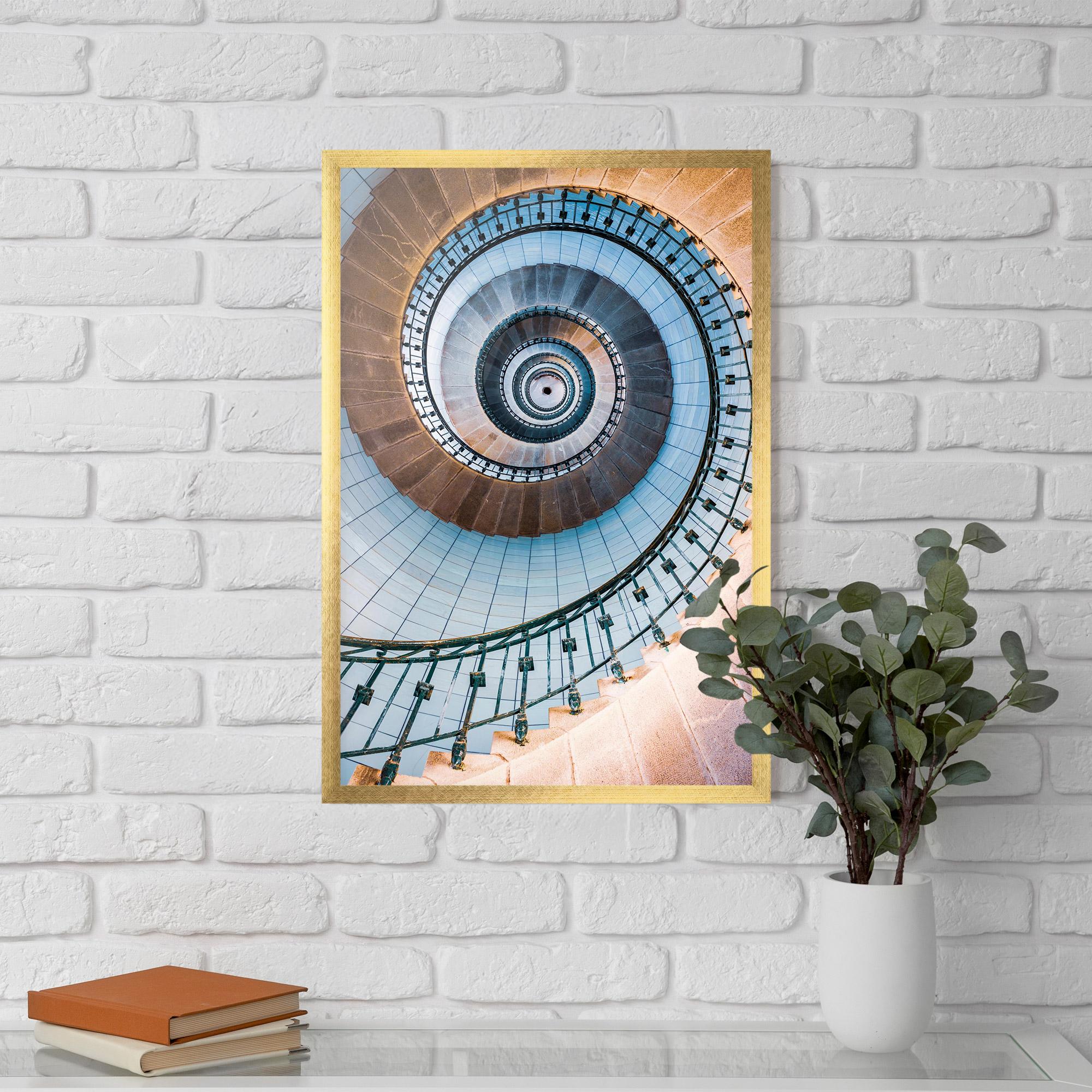 Gerahmte Poster Blue Opaline Stairs mockup 5