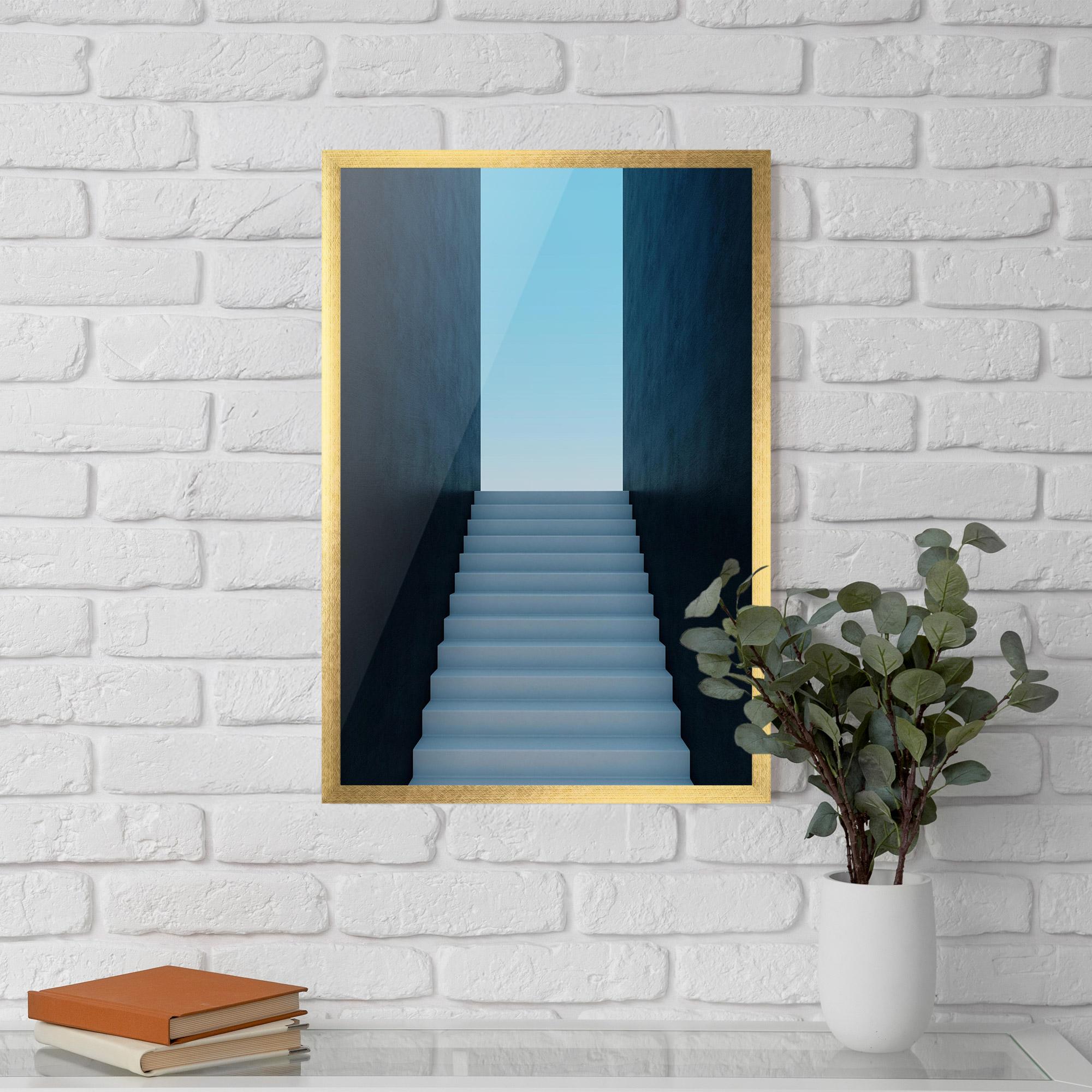 Gerahmte Poster Forward Stairs mockup 5