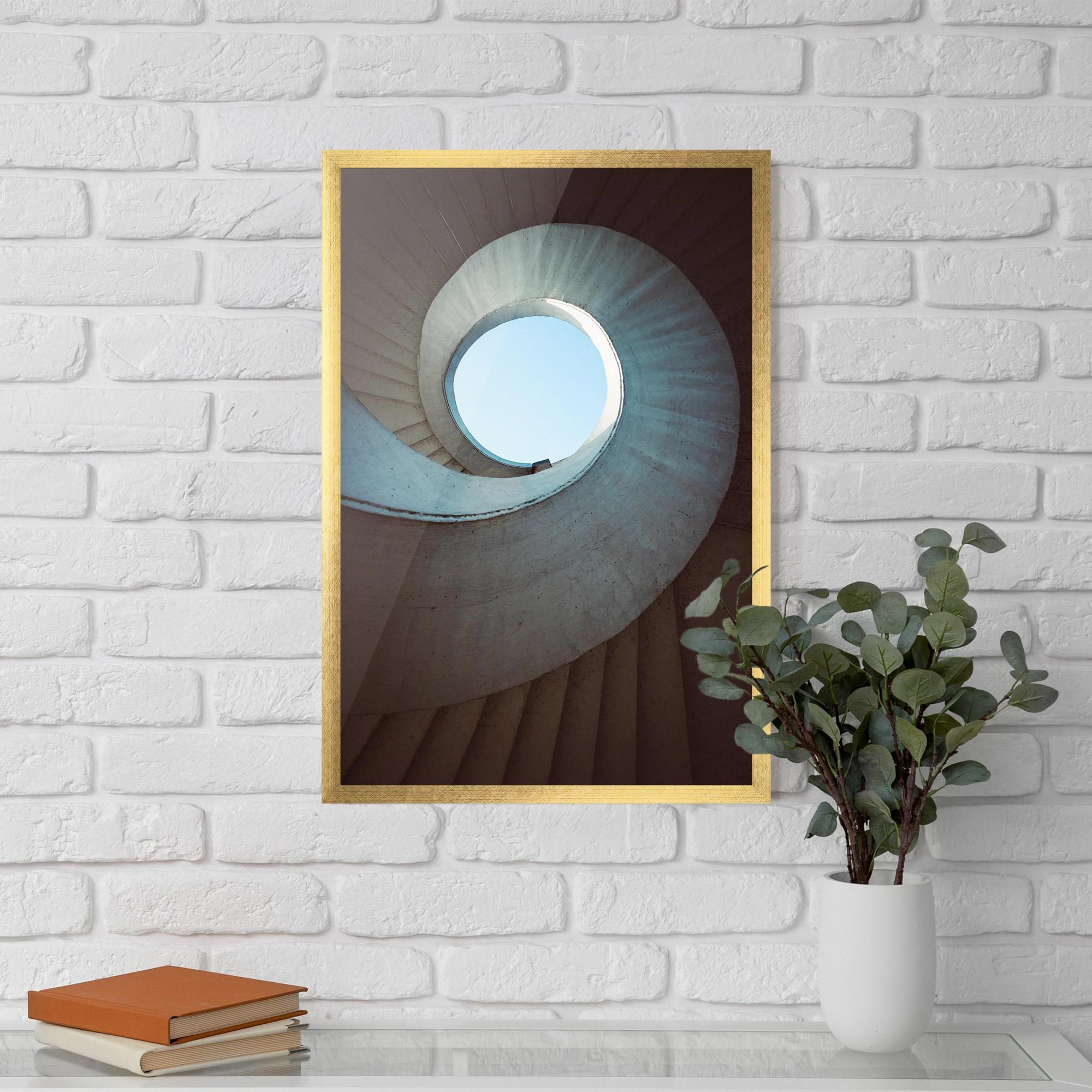 Gerahmte Poster Spiral Cream Stairs mockup 5
