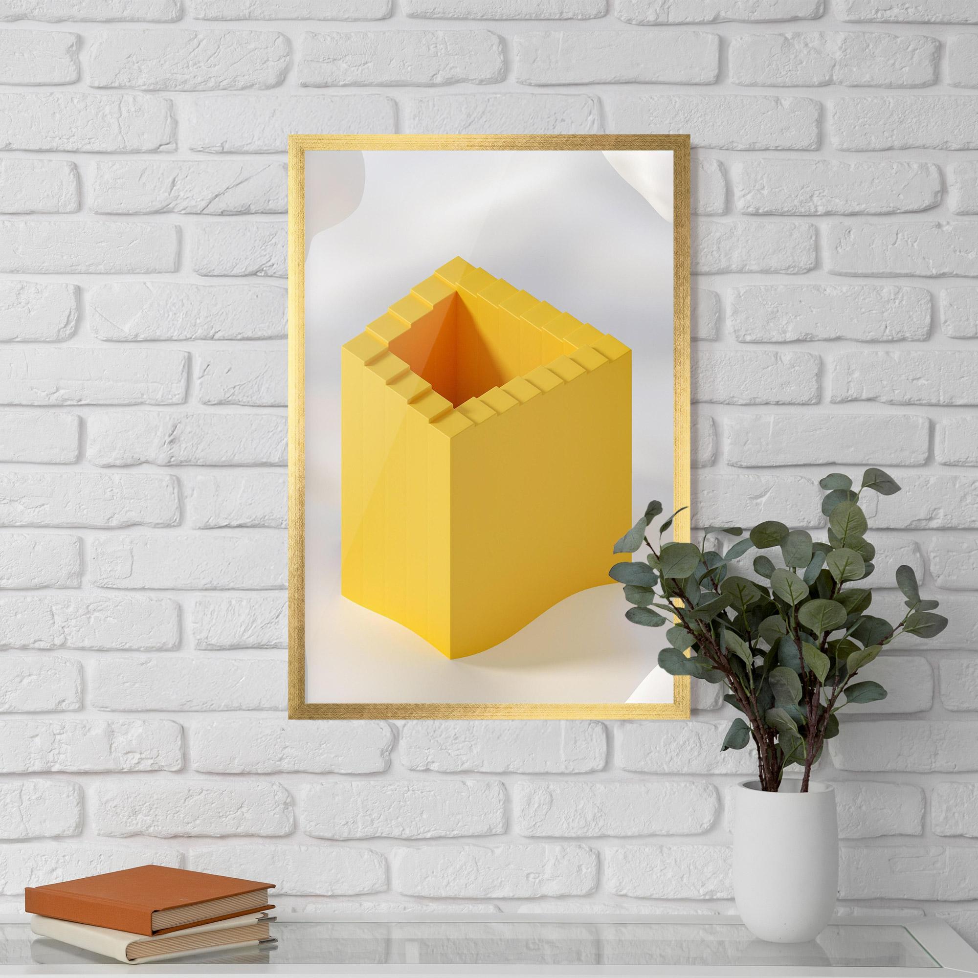 Gerahmte Poster Yellow Shape mockup 5
