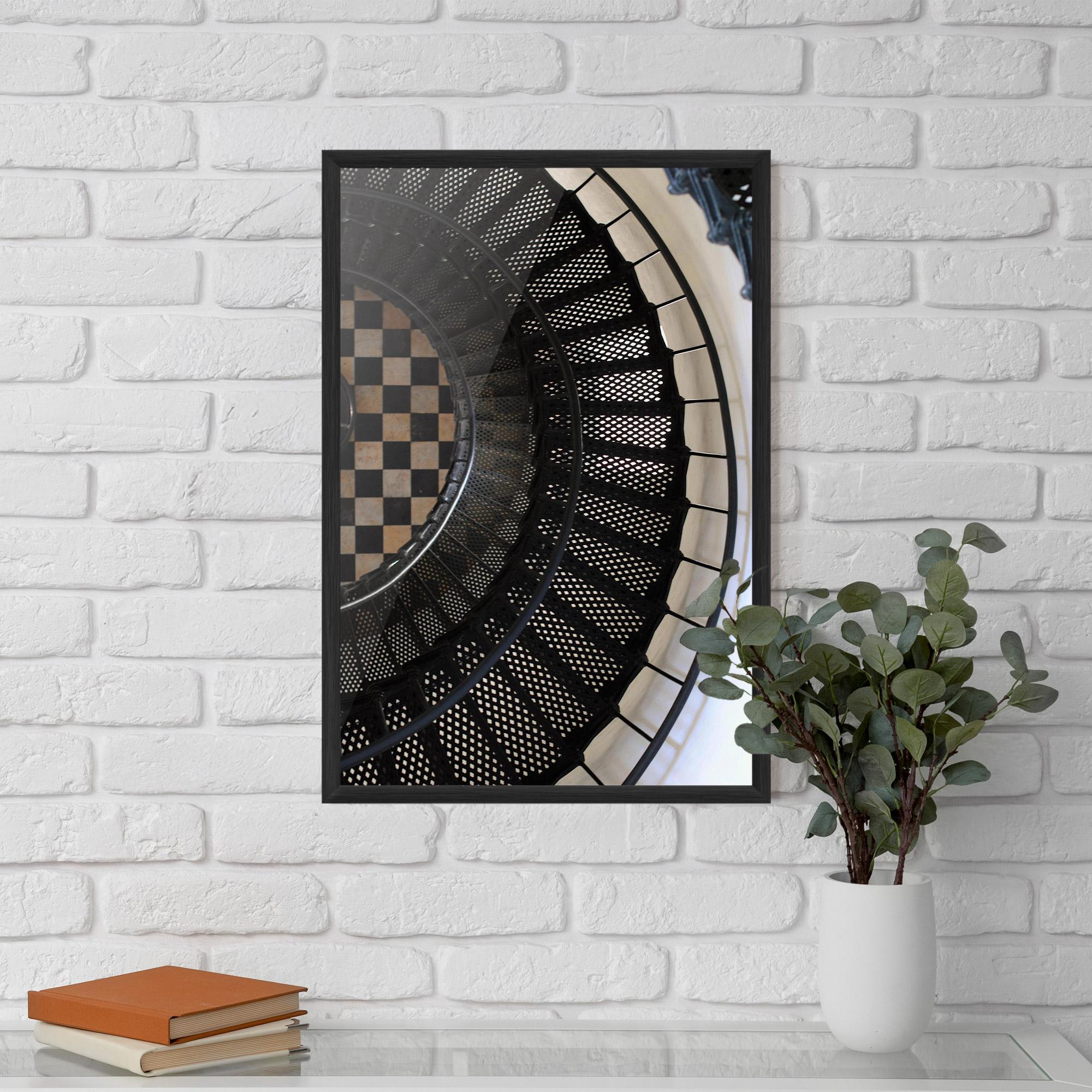 Gerahmte Poster Beautiful Black Stairs mockup 5