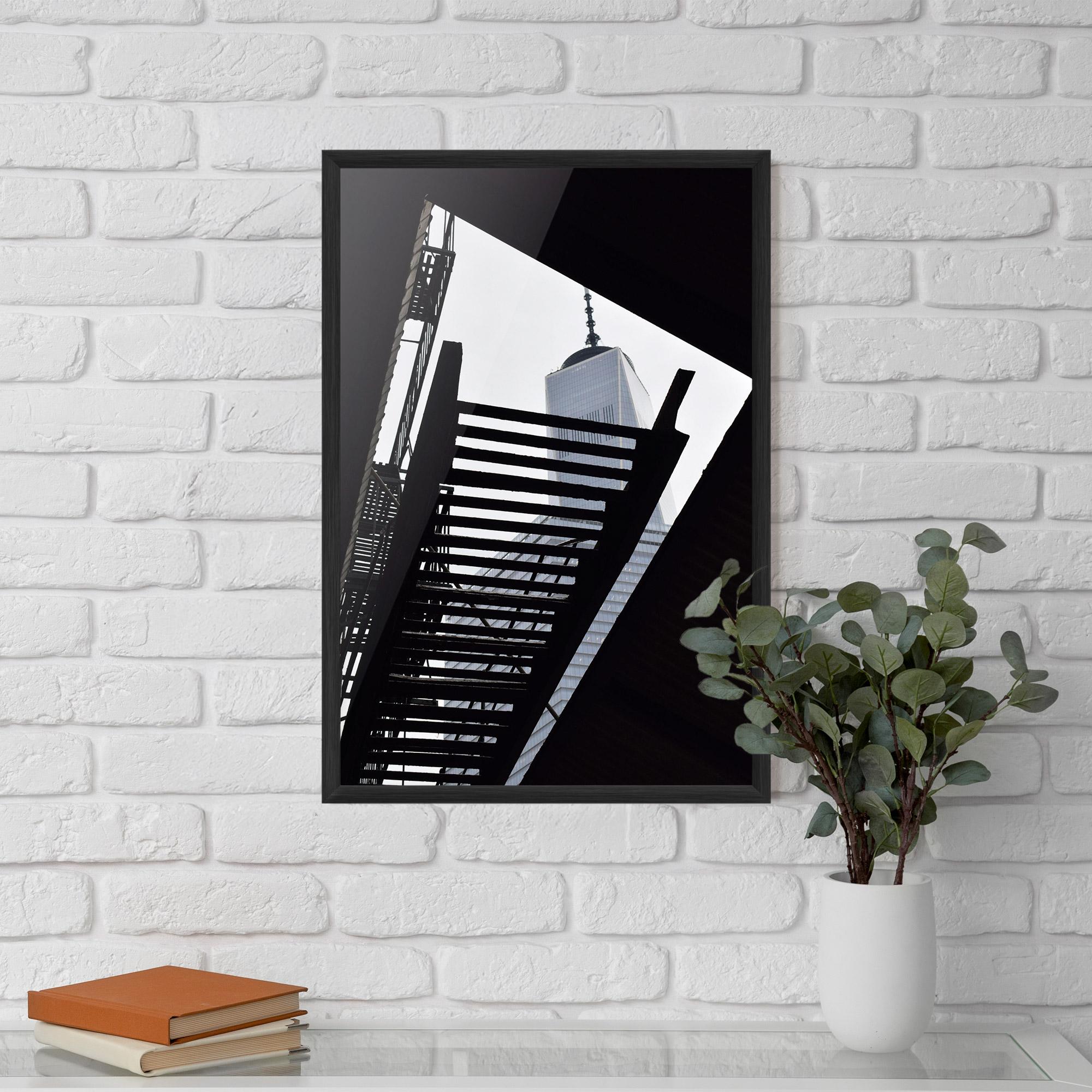 Gerahmte Poster Black Stairs Floating mockup 5