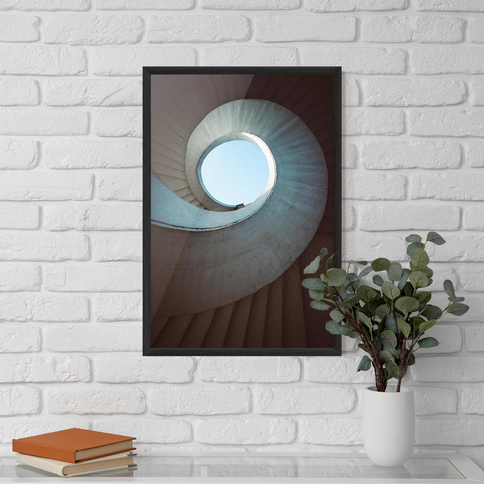 Gerahmte Poster Spiral Cream Stairs mockup 5