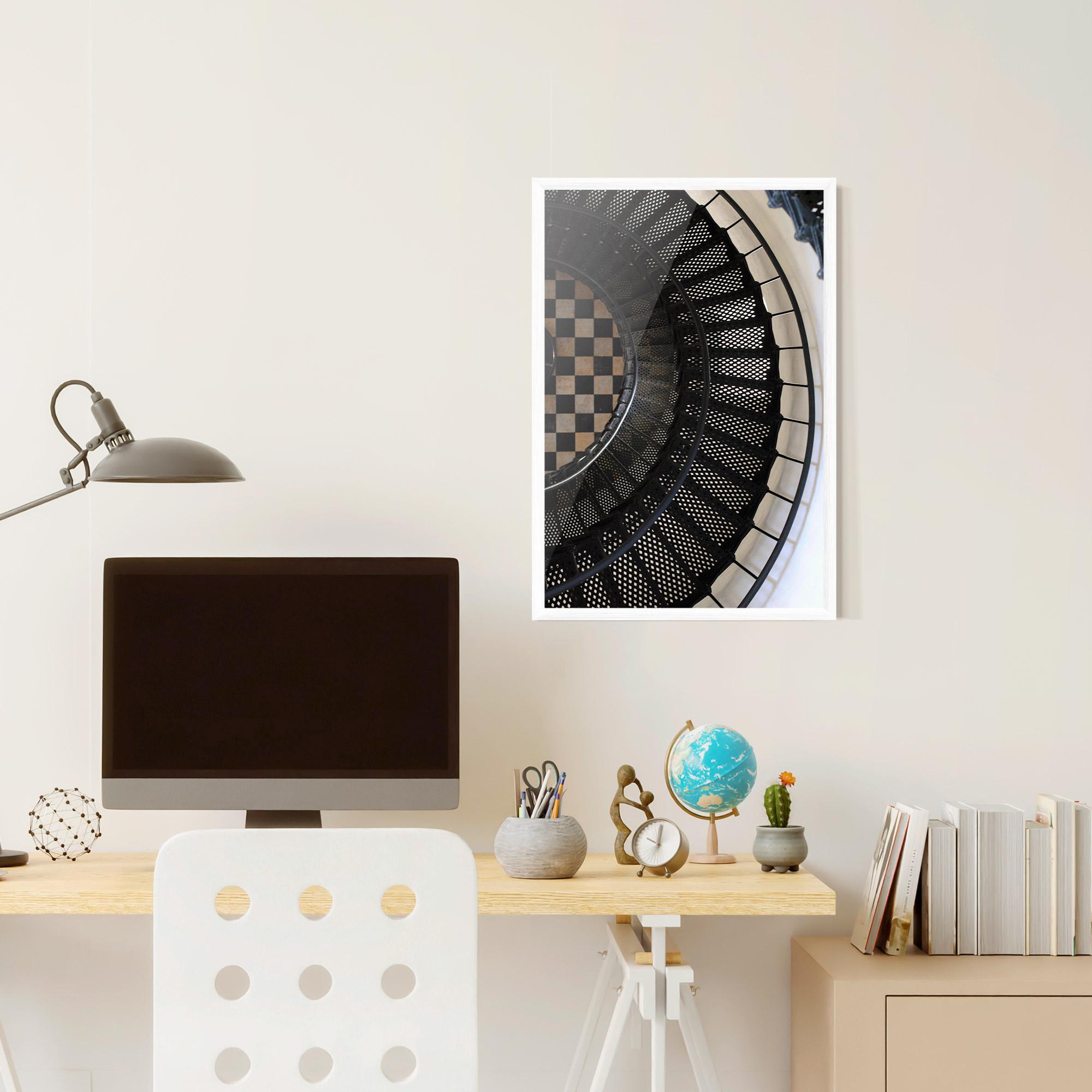 Gerahmte Poster Beautiful Black Stairs mockup 6