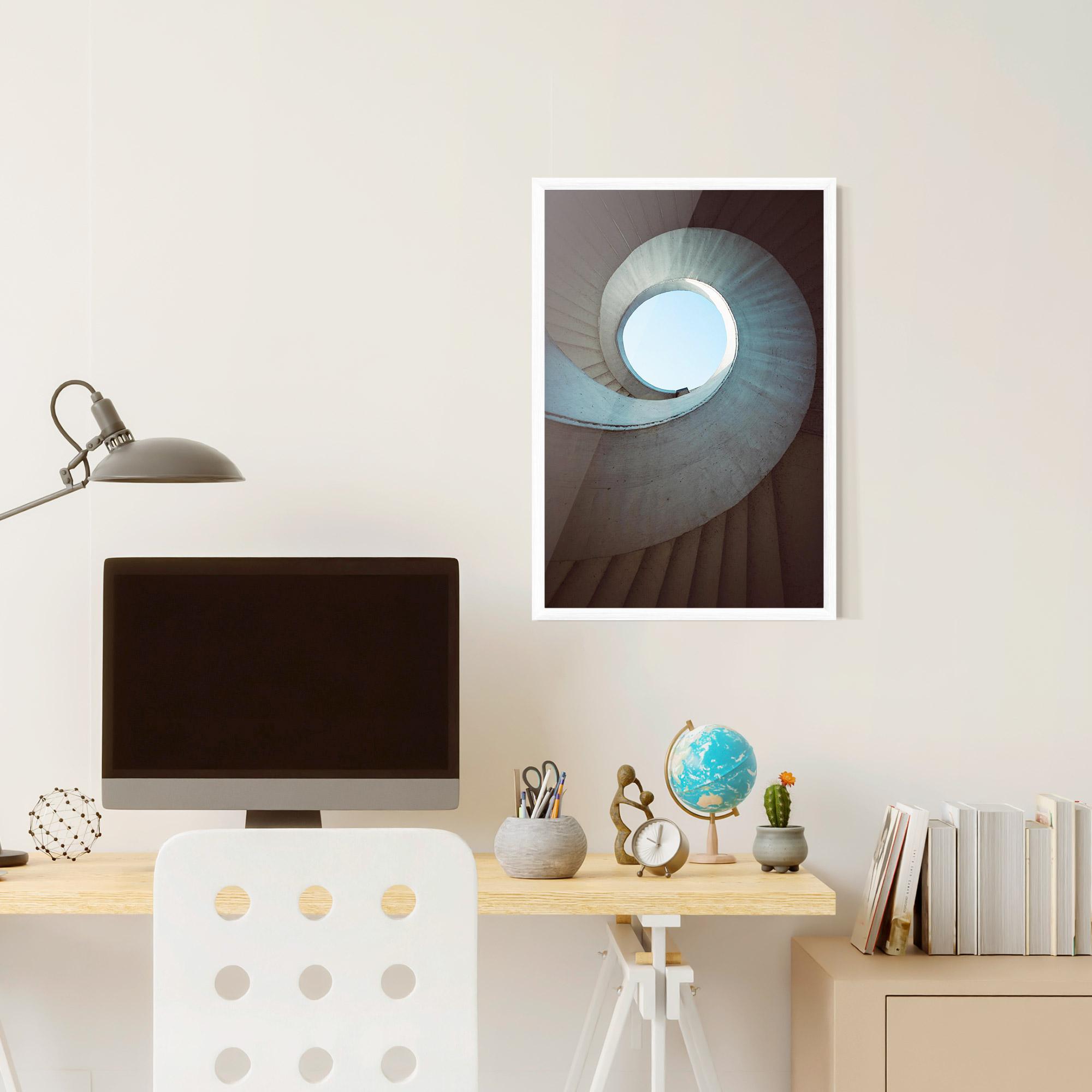 Gerahmte Poster Spiral Cream Stairs mockup 6