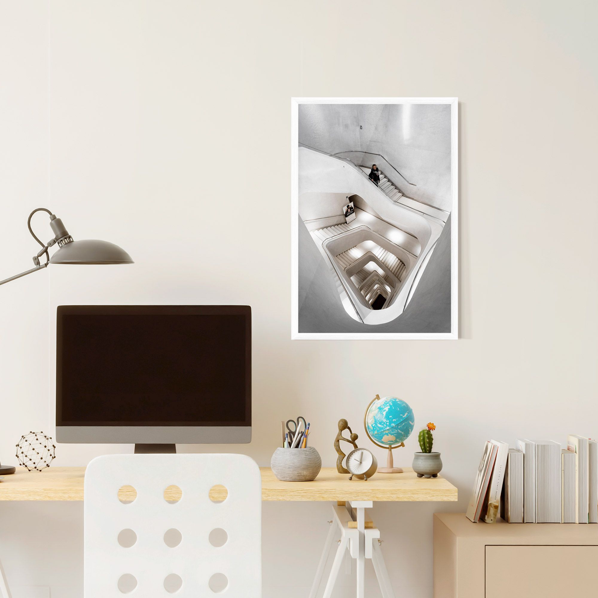 White Stairs Spiral mockup 6