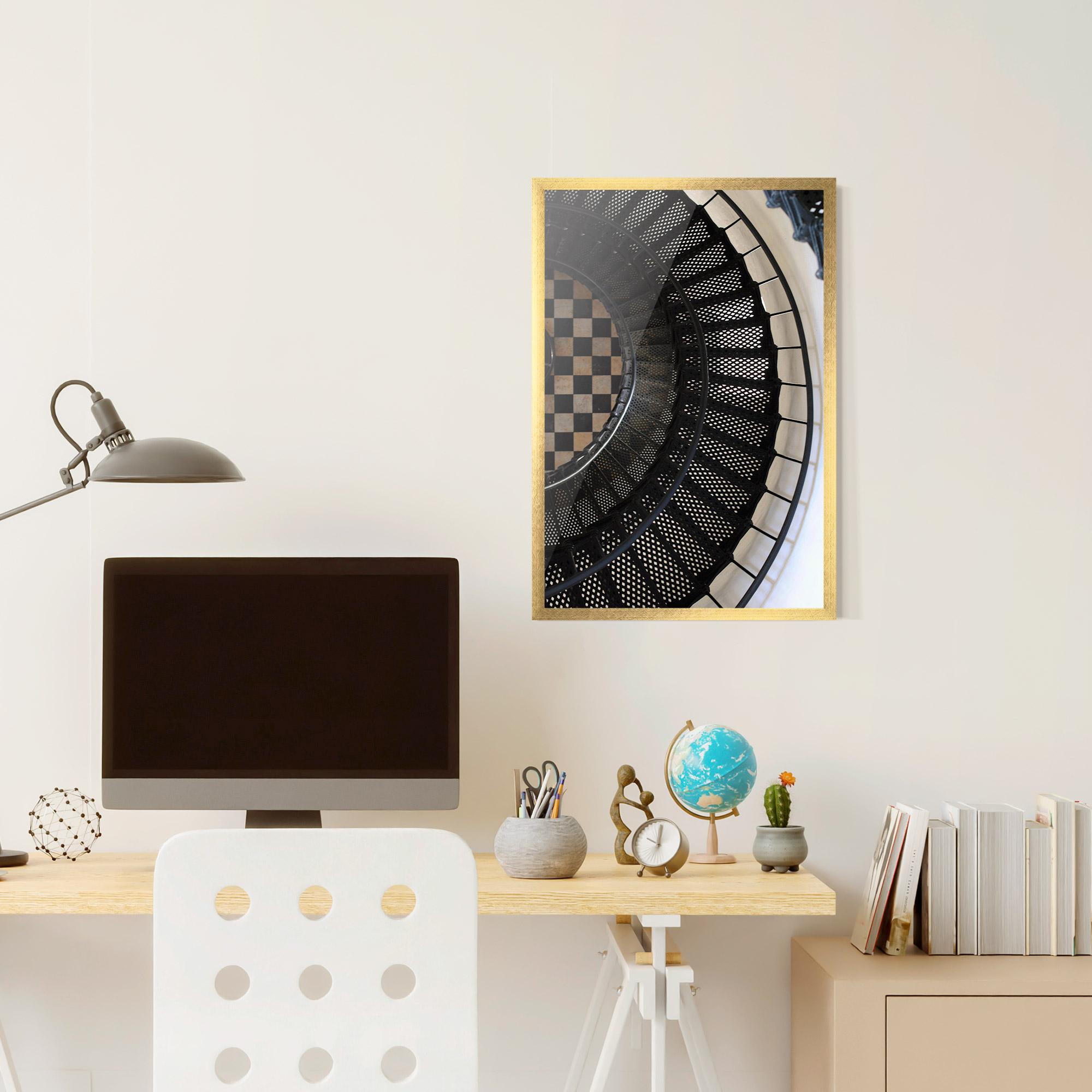 Gerahmte Poster Beautiful Black Stairs mockup 6