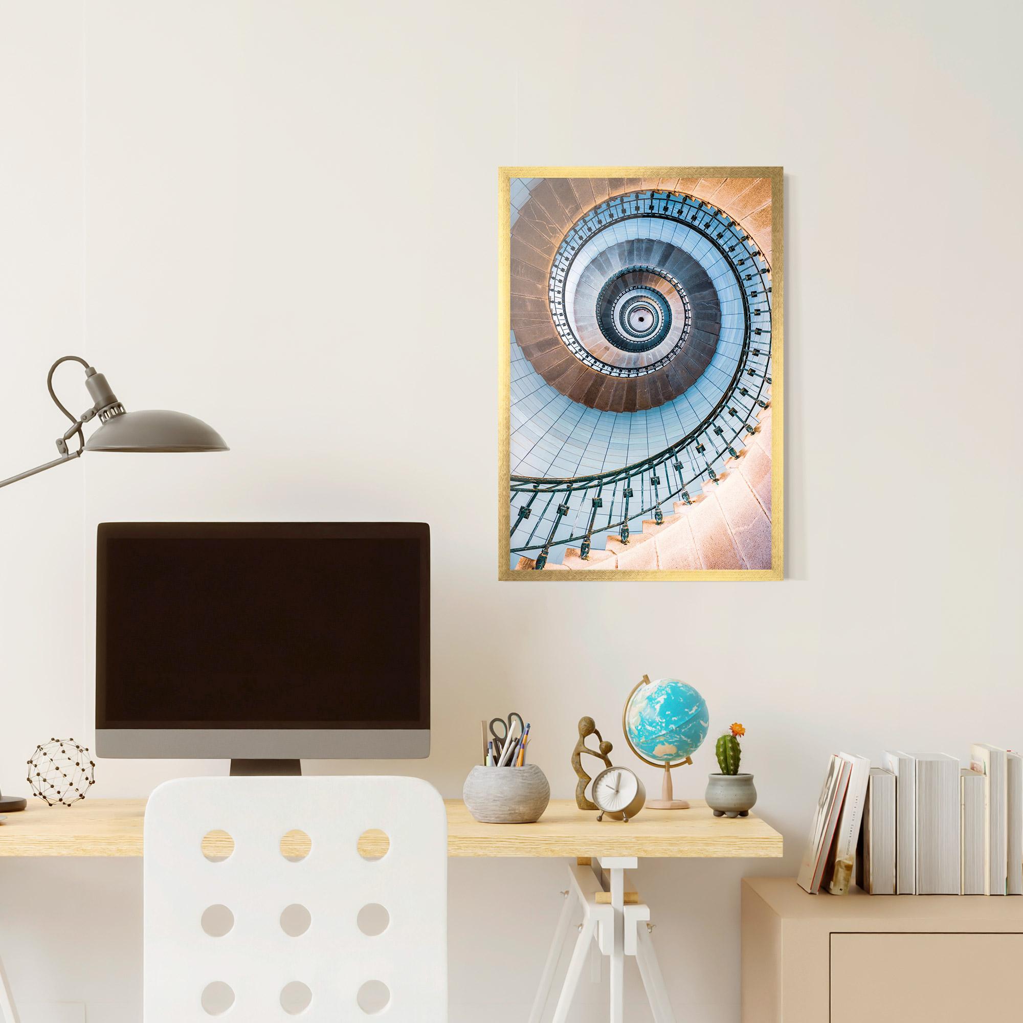 Gerahmte Poster Blue Opaline Stairs mockup 6