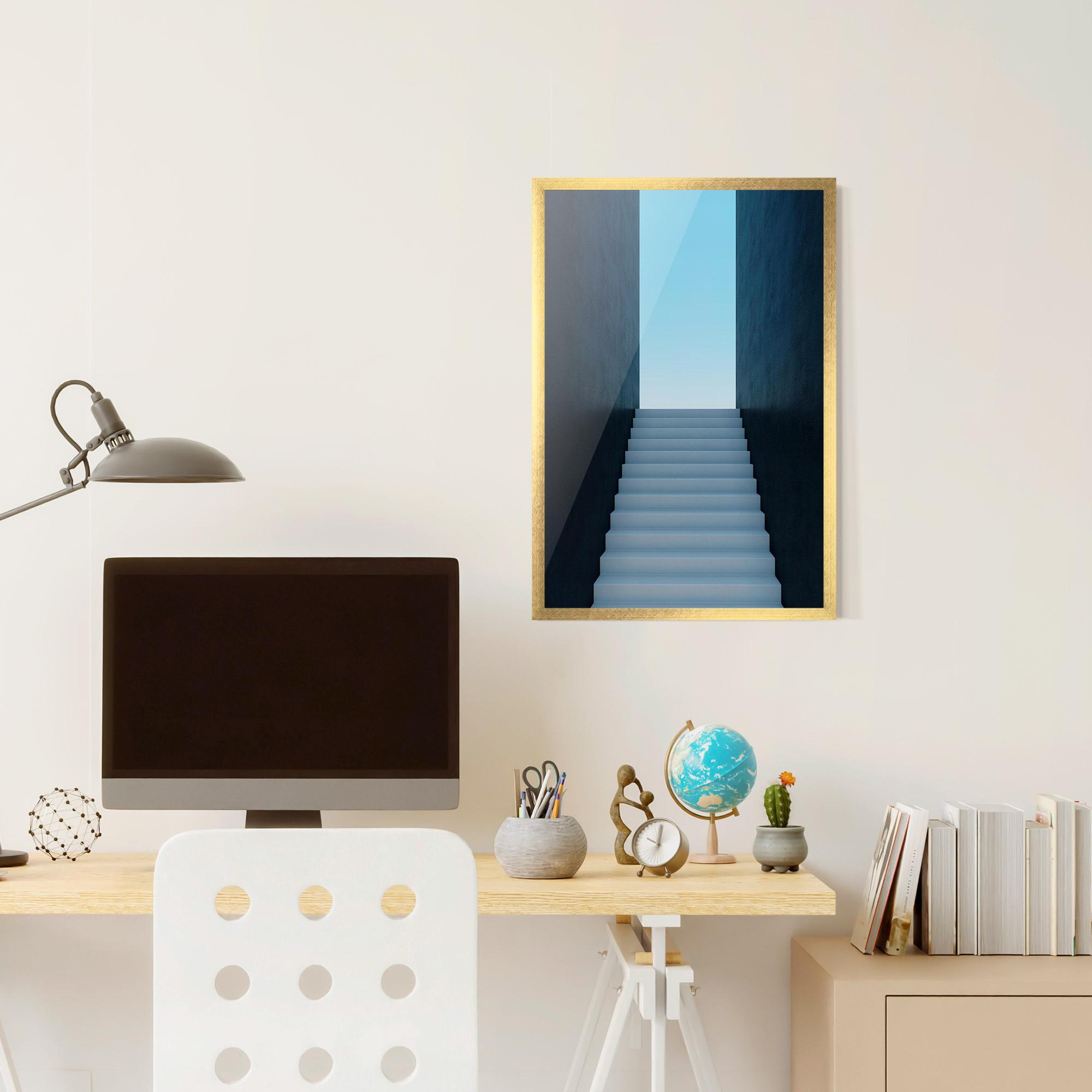 Gerahmte Poster Forward Stairs mockup 6