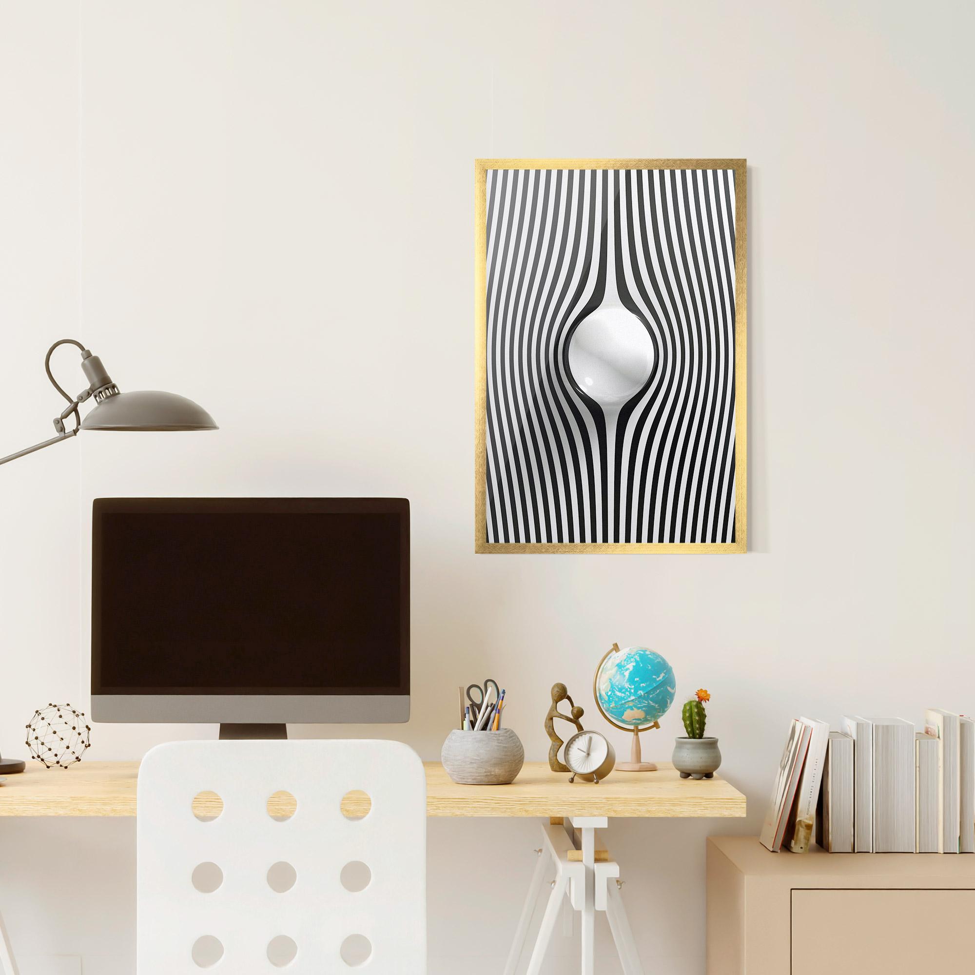 Gerahmte Poster White Ball Lines mockup 6