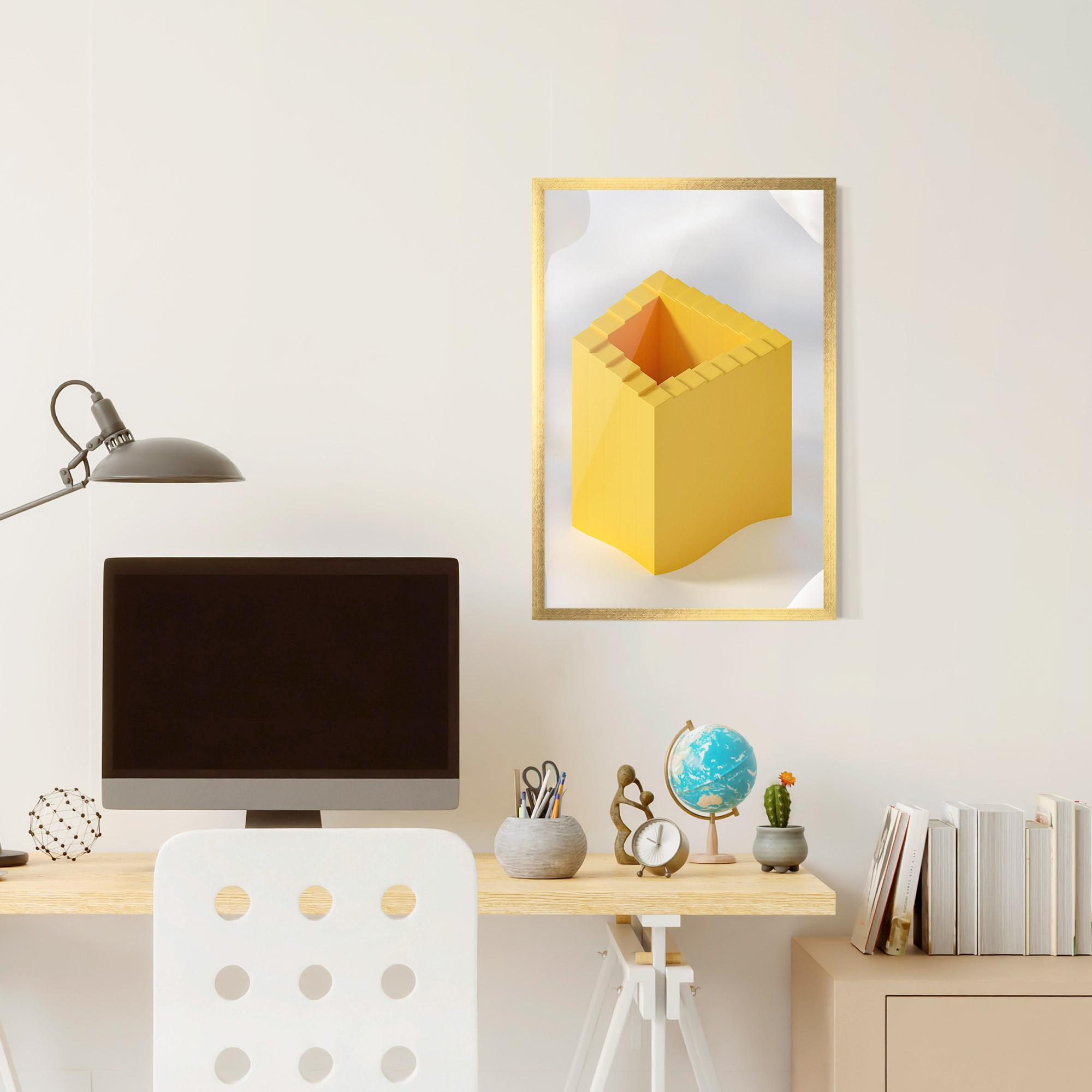 Gerahmte Poster Yellow Shape mockup 6