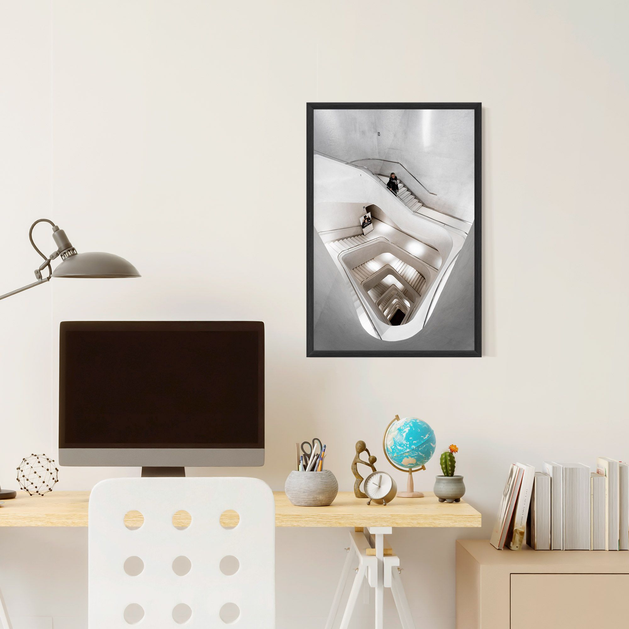 White Stairs Spiral mockup 6