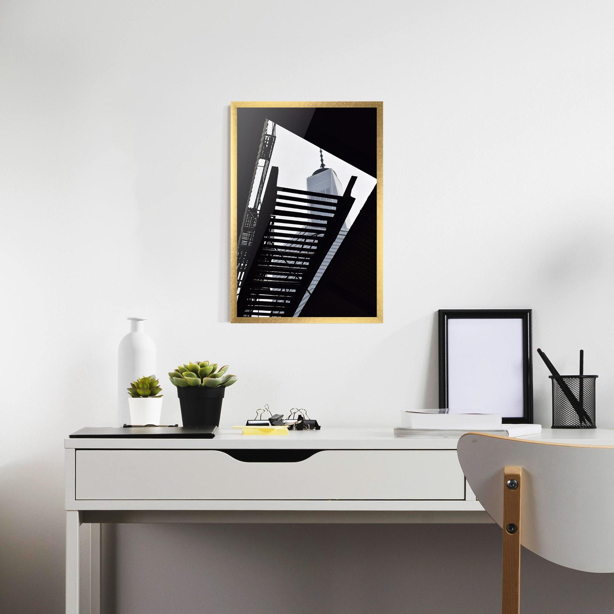 Gerahmte Poster Black Stairs Floating mockup 7