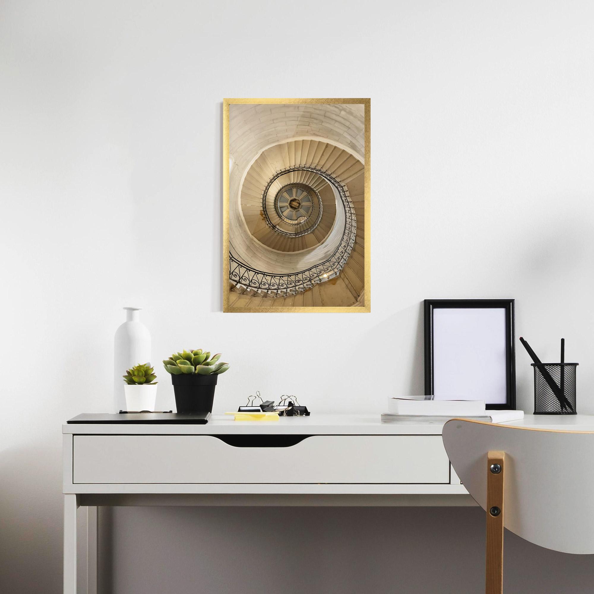 Gerahmte Poster Cream Down Stairs mockup 7