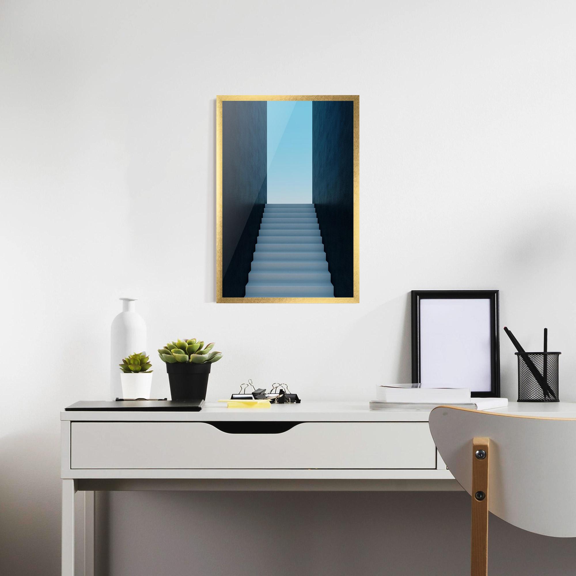 Gerahmte Poster Forward Stairs mockup 7
