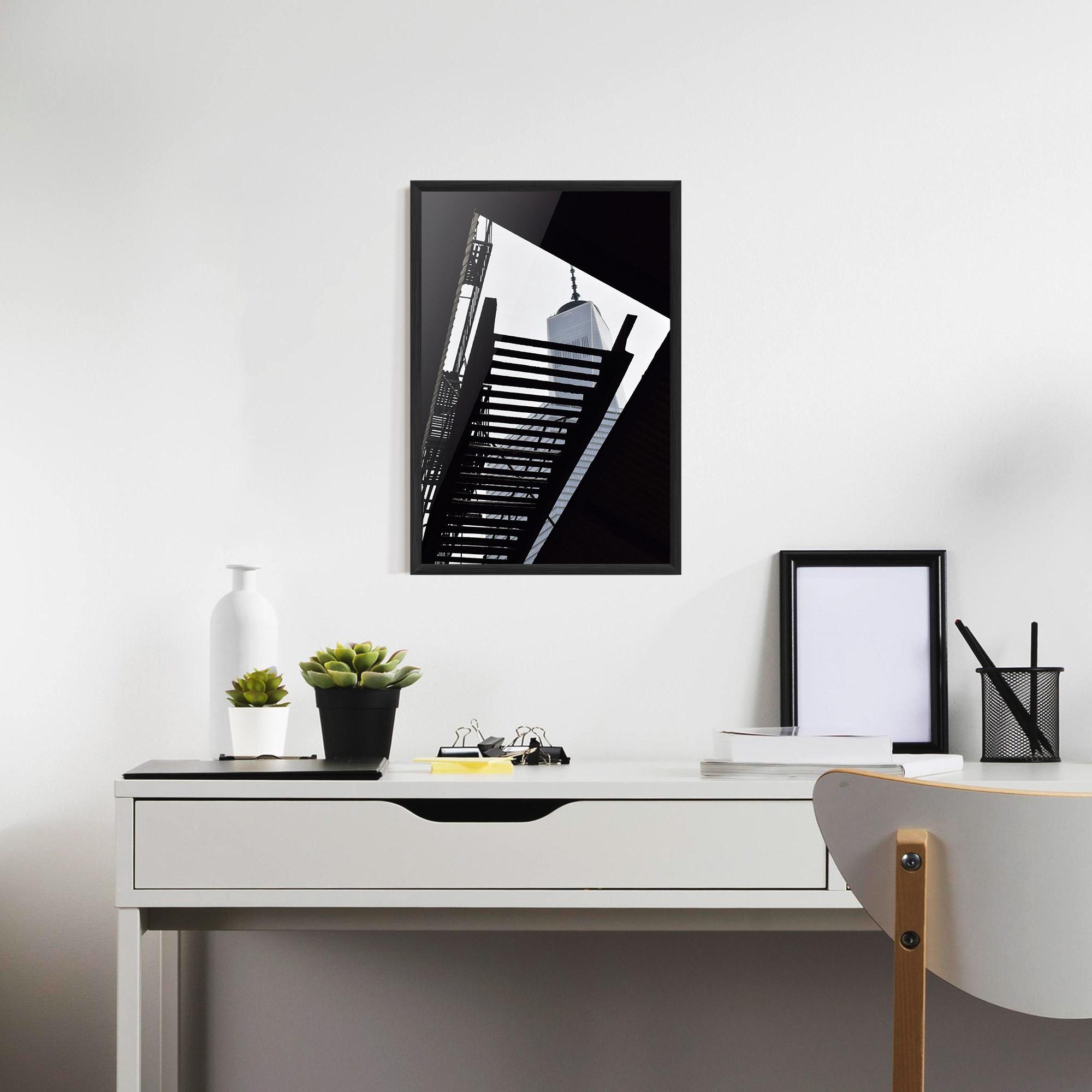 Gerahmte Poster Black Stairs Floating mockup 7