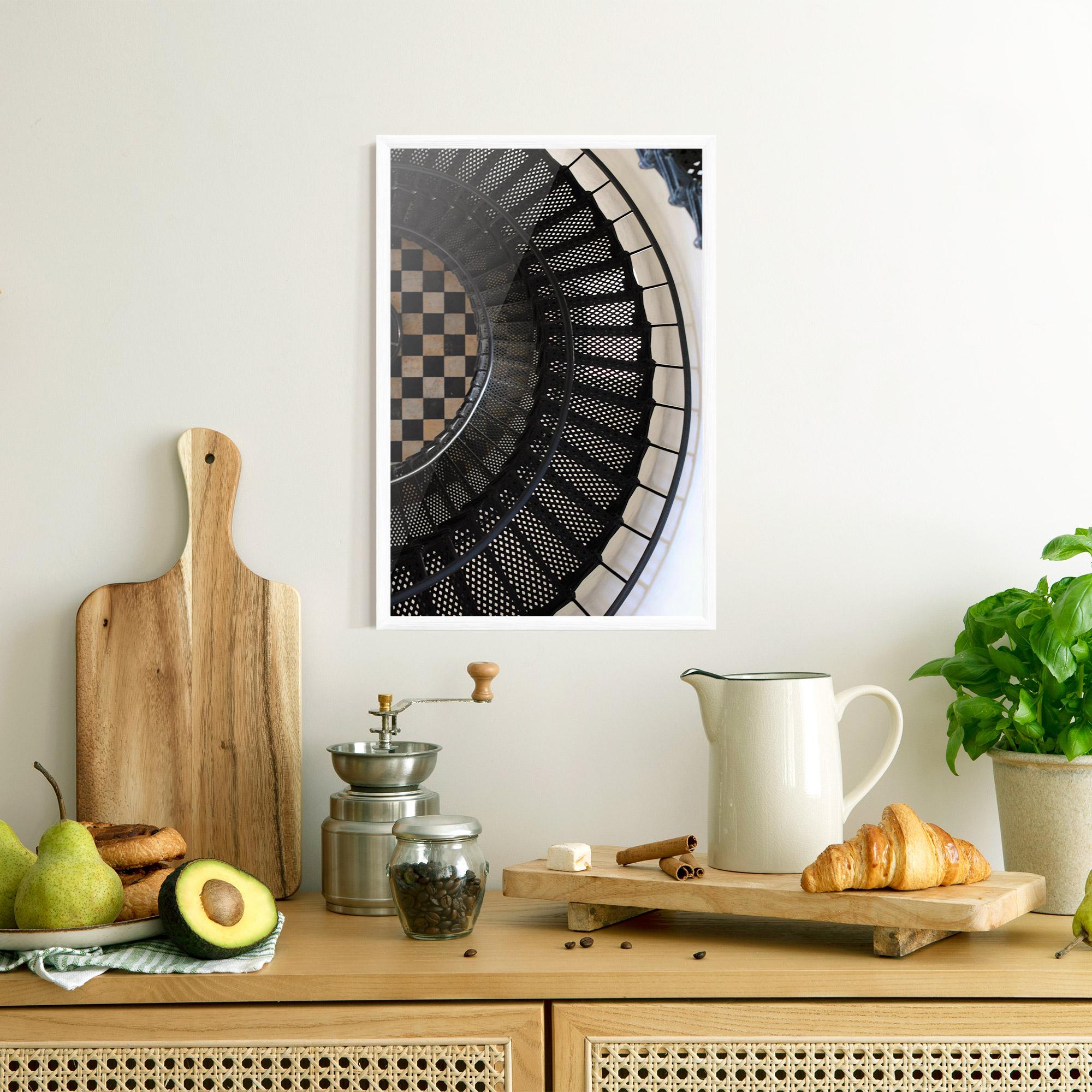 Gerahmte Poster Beautiful Black Stairs mockup 8
