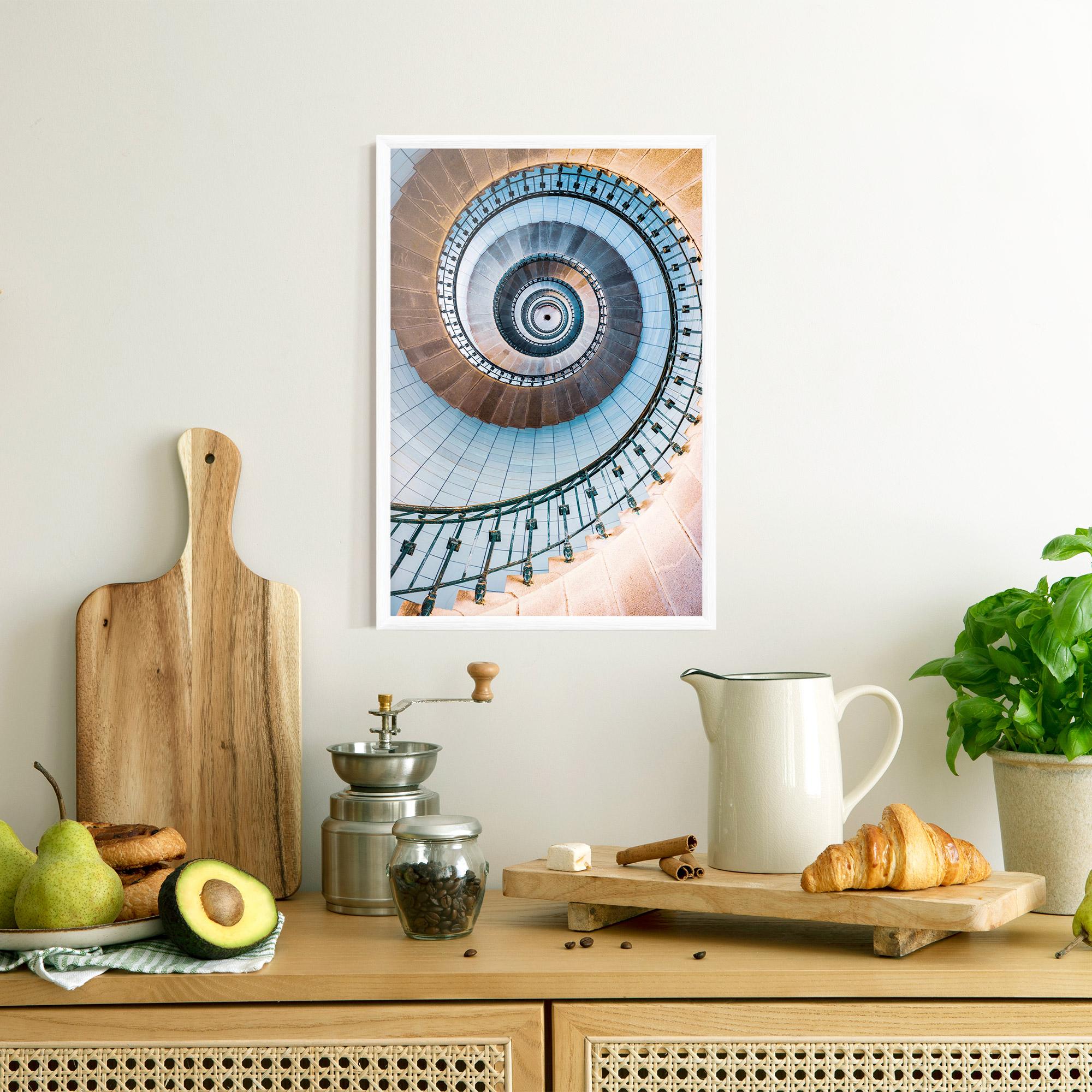 Gerahmte Poster Blue Opaline Stairs mockup 8