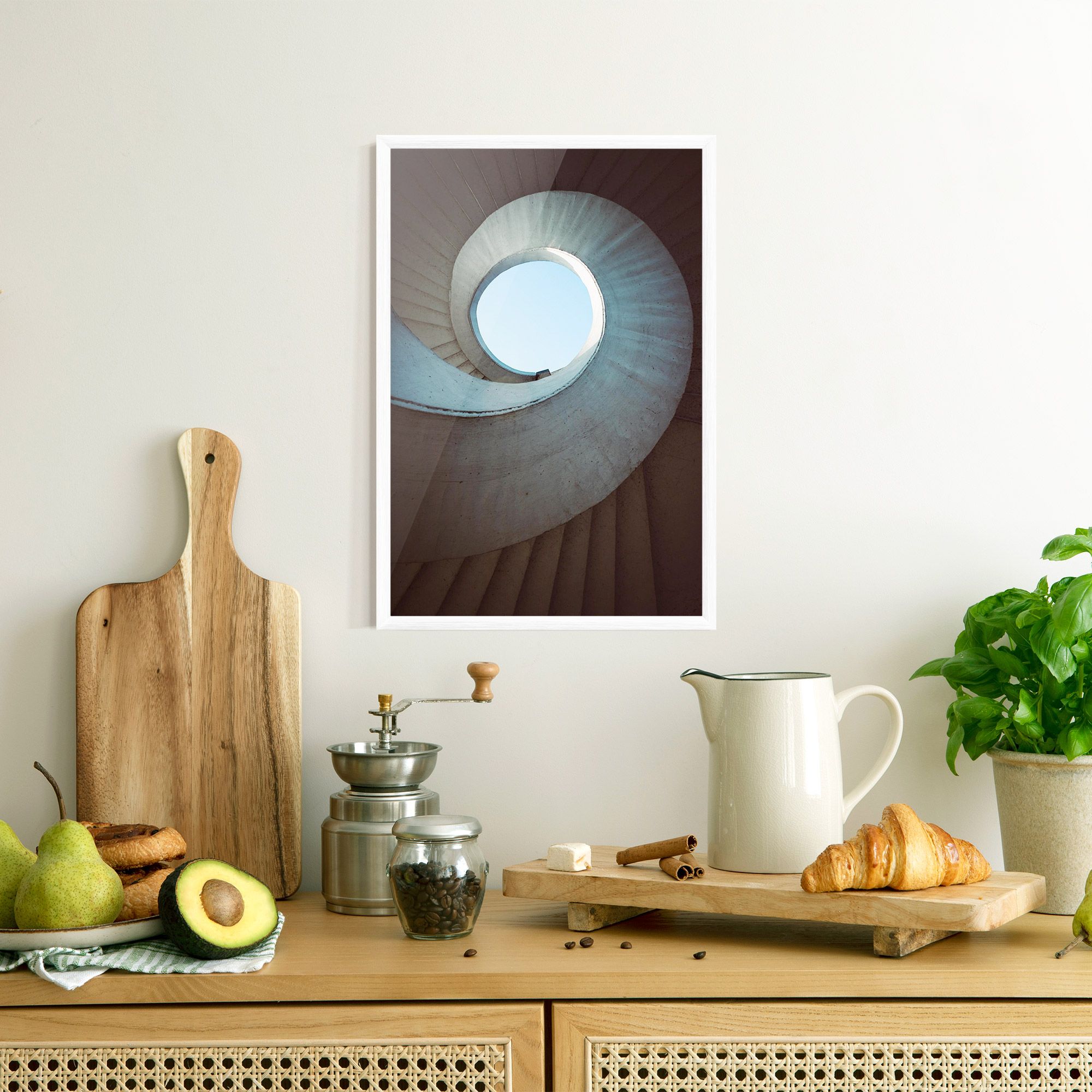 Spiral Cream Stairs mockup 8