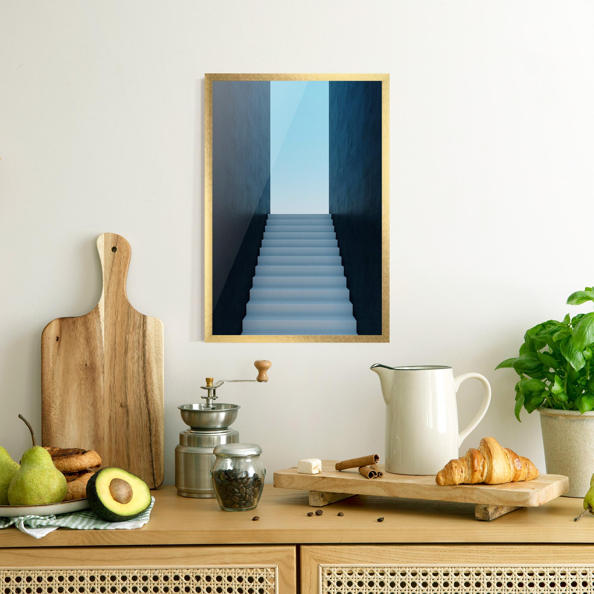 Gerahmte Poster Forward Stairs mockup 8