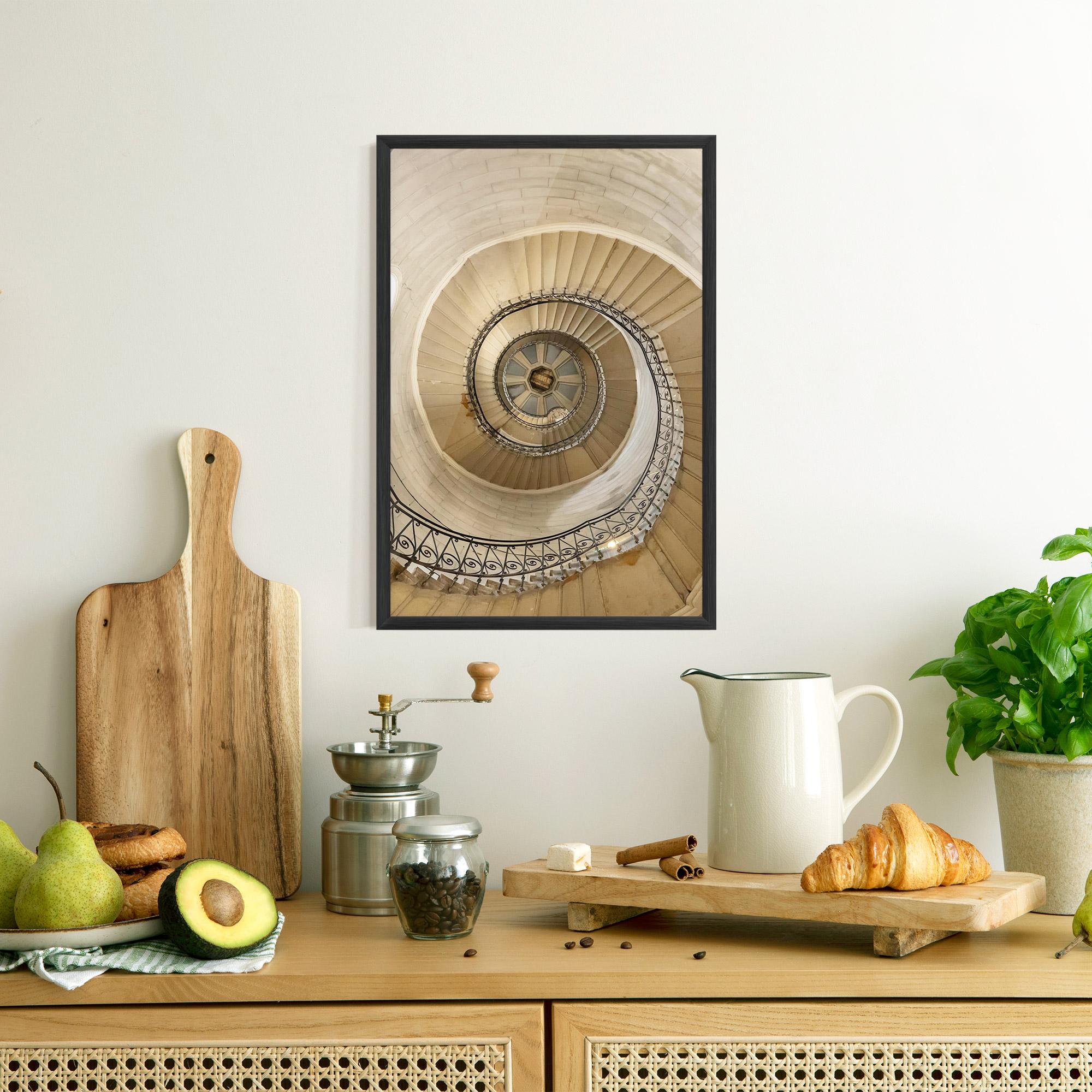 Gerahmte Poster Cream Down Stairs mockup 8