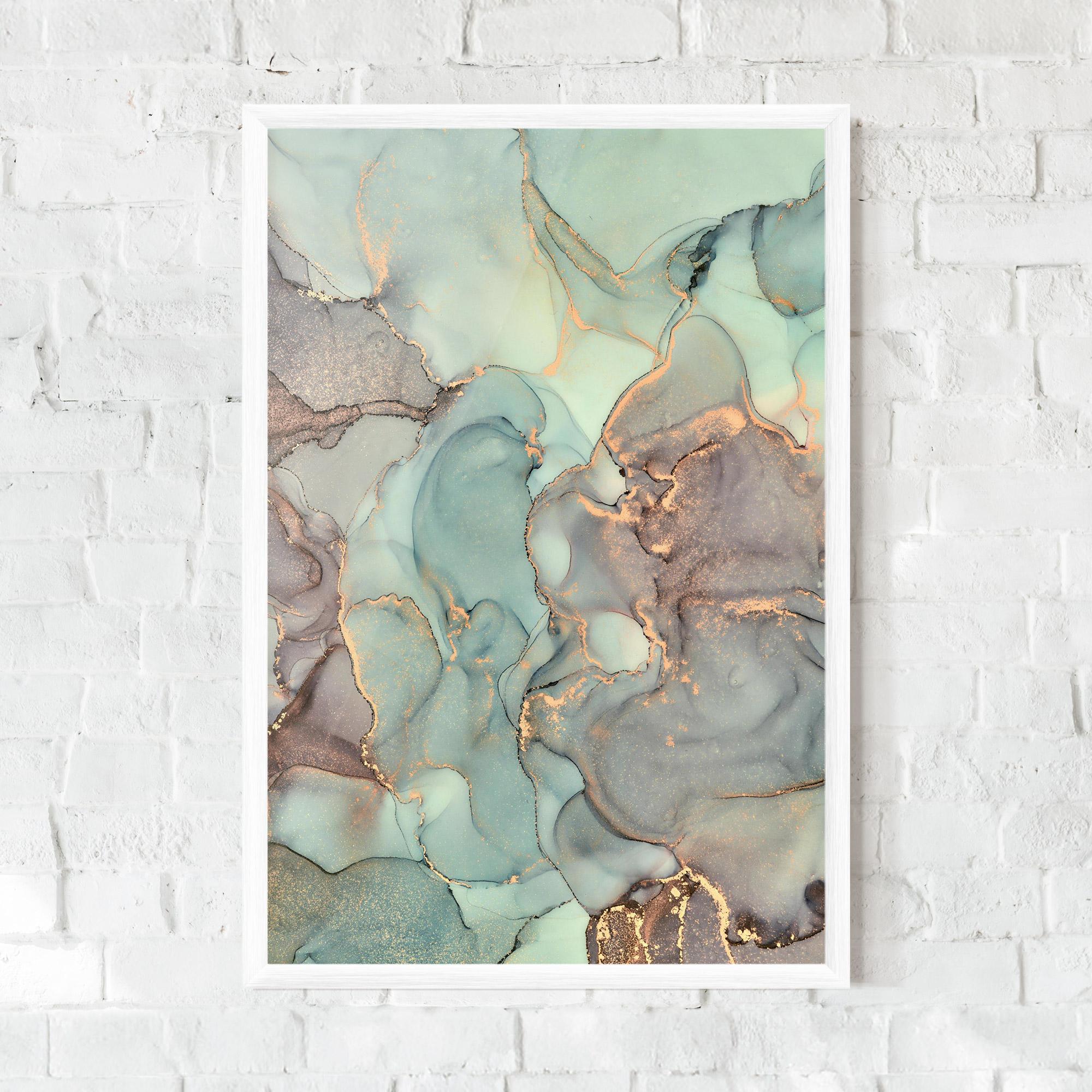 Gerahmte Poster Abstract Turquoise Marble mockup 0