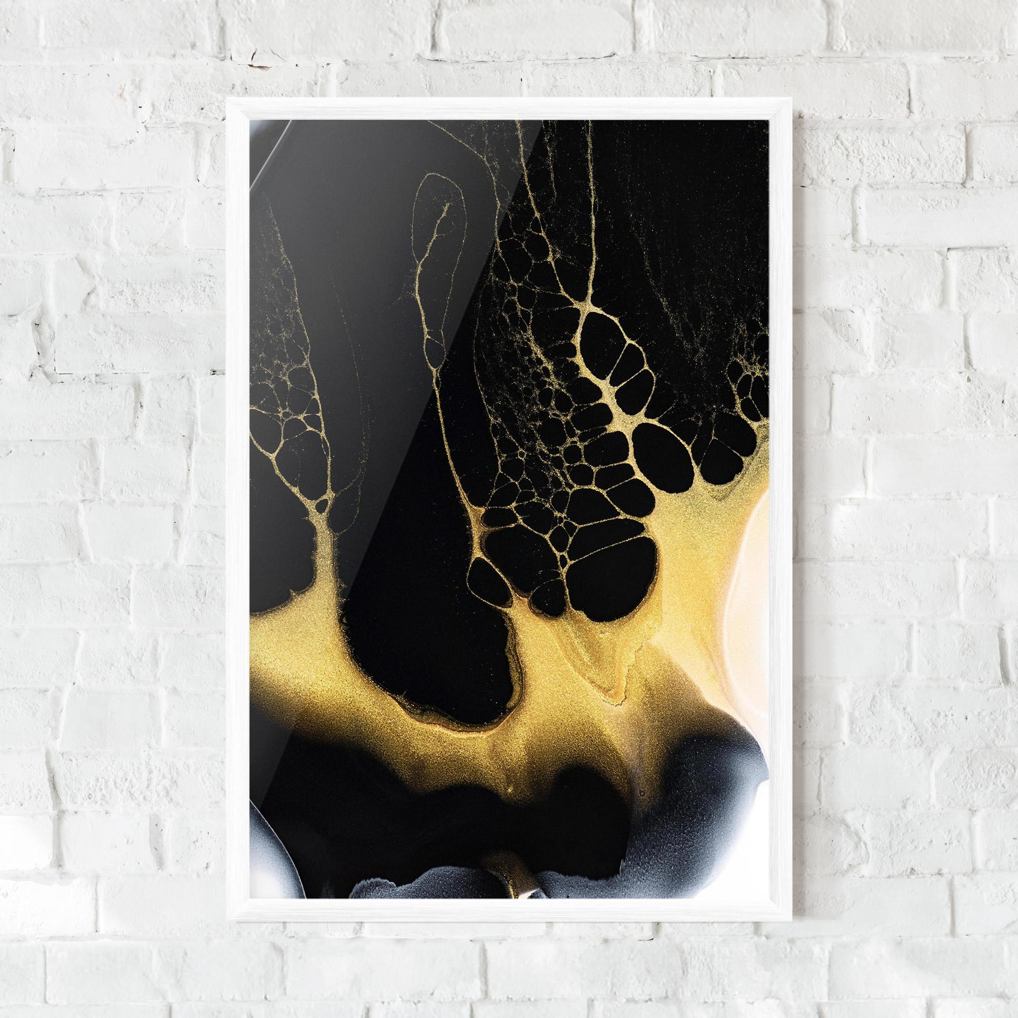 Gerahmte Poster Black Golden Marble mockup 0
